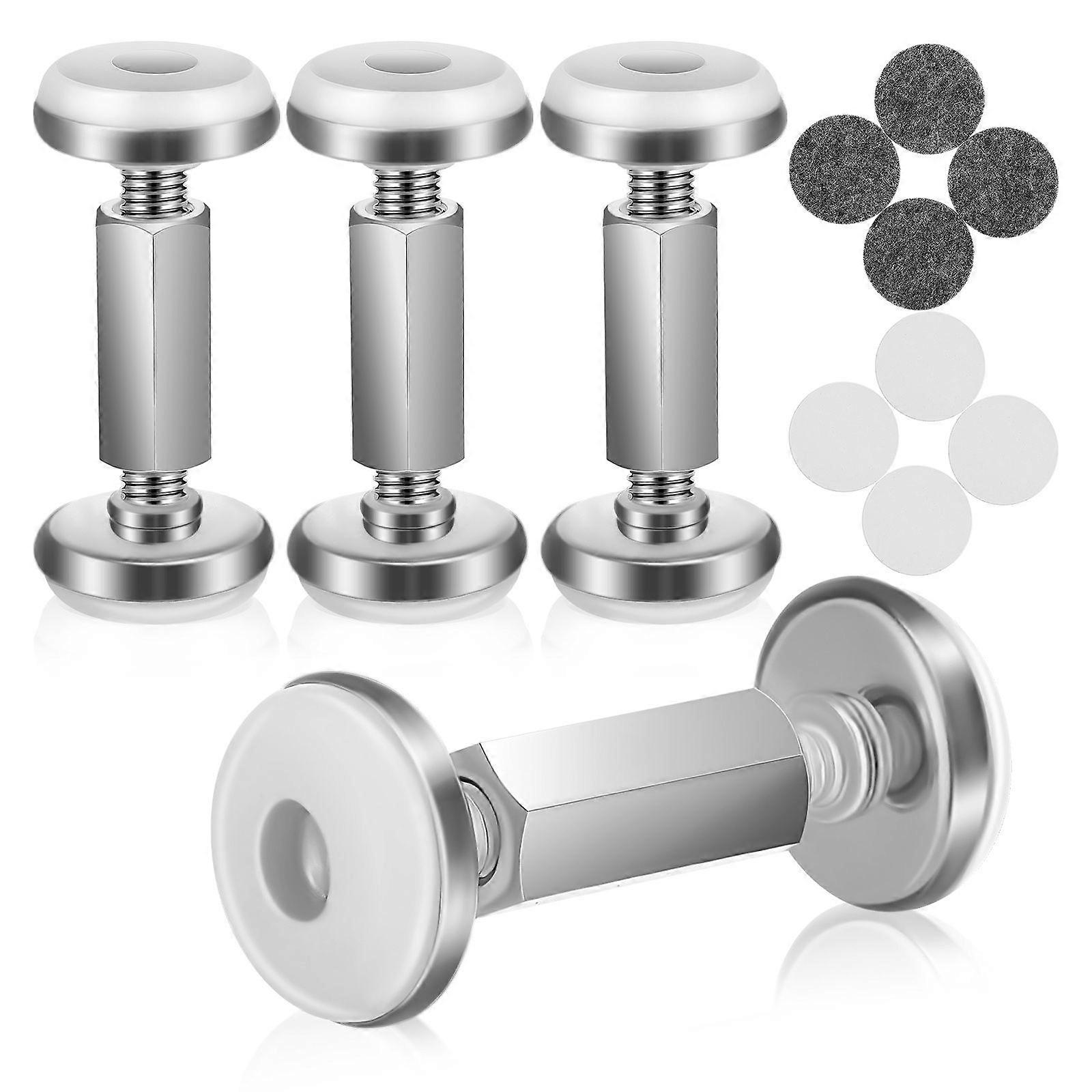 4pcs Adjustable Threaded Headboard Stabilizers: Anti-Shake Bed Frame Fixer Metal Bedside Support Tool for Headboards Walls Sofas