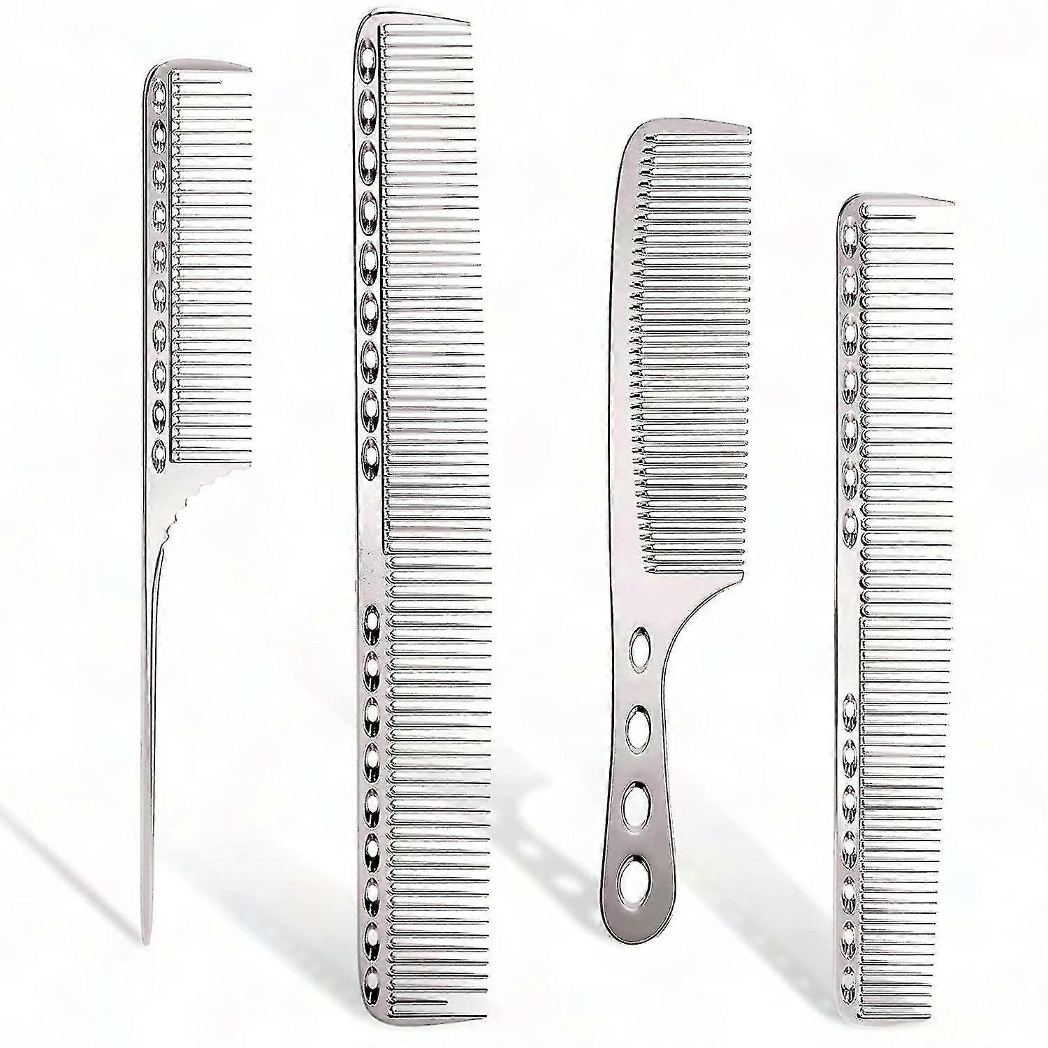 Professional Aluminum Dressing Comb, 4 Types (Silver)