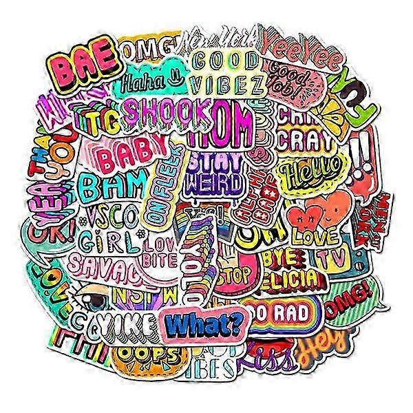 50-pack Multicolored Stickers Decals for Scrapbooking