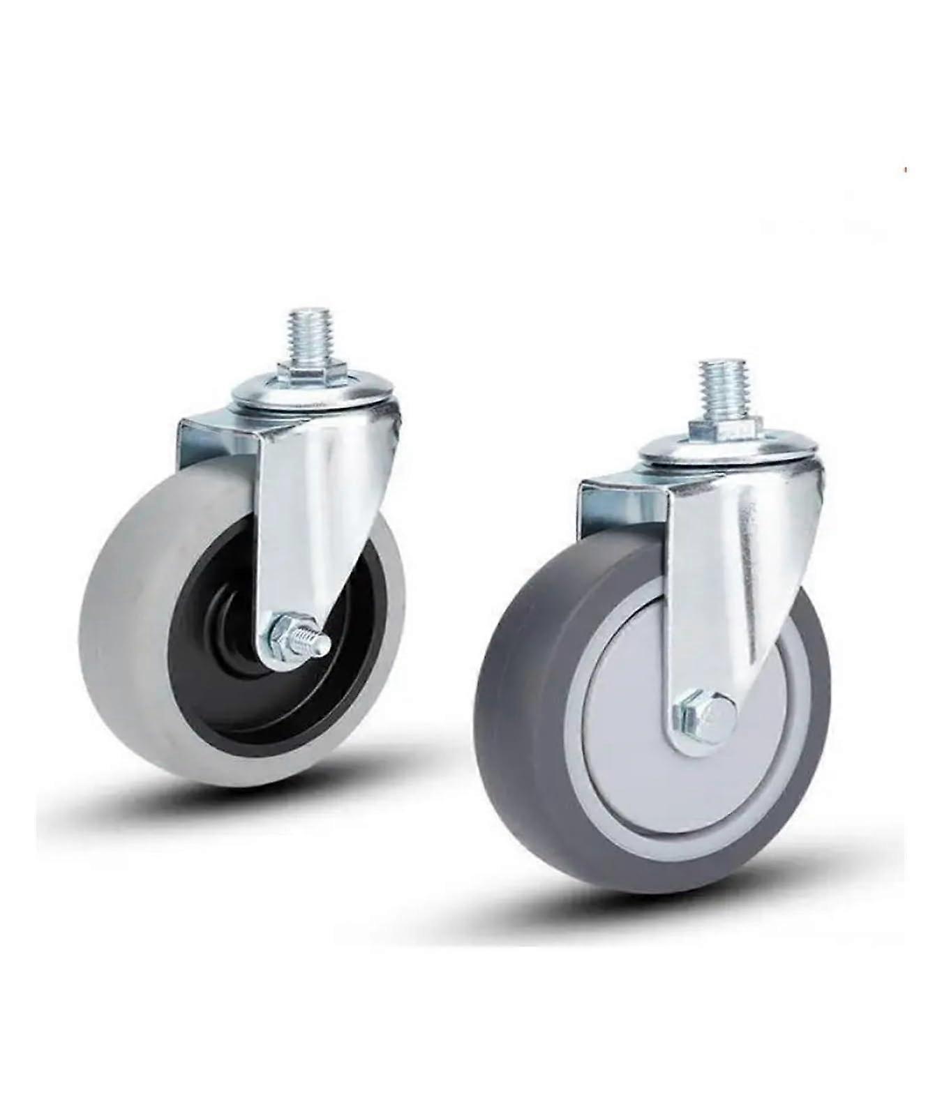 TPR Universal Castors with brakes, 4 inchM8 x 15 mm