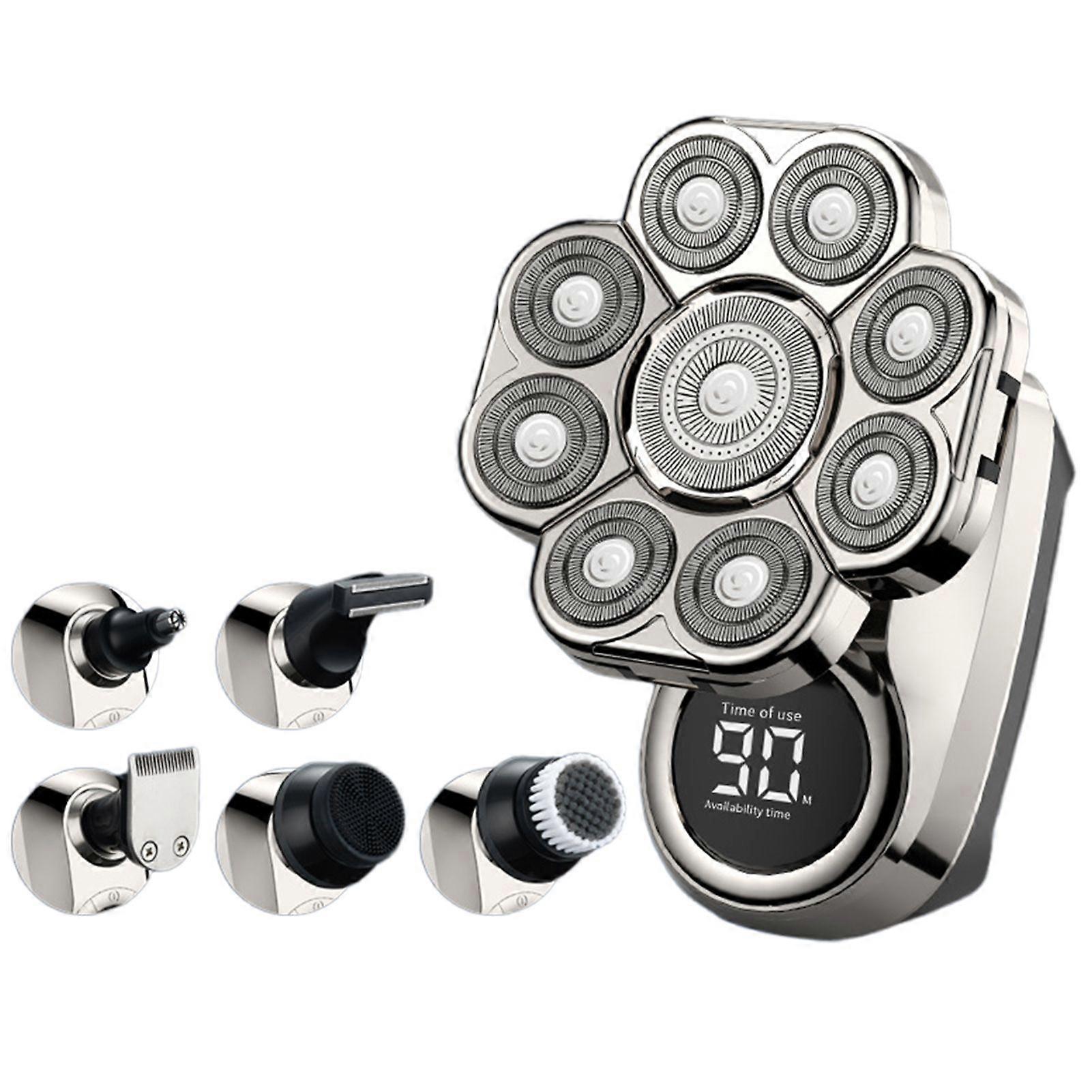 Electric Bald Head Shaver 9D Floating Waterproof Rechargeable Cordless Painless Grooming Tool for Men Daily Use