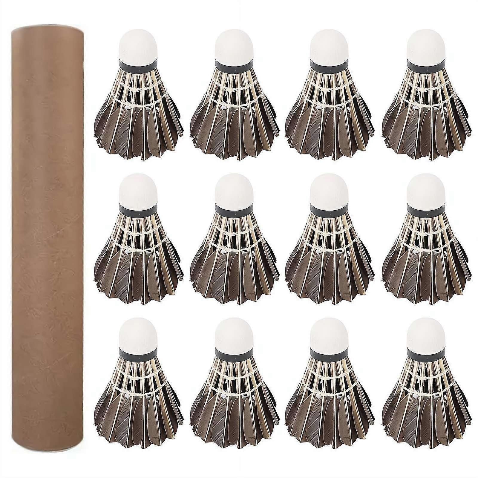 Badminton Shuttlecocks, Birdies, Speed, Portable with Storage Box, 12 Black