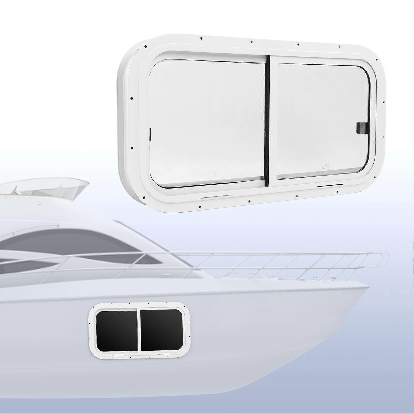 Marine Window 800x400mm Rounded Slide Bidirectional Moving Sealed Waterproof High Light Transmission for Ships Yachts Without Fixed Frame