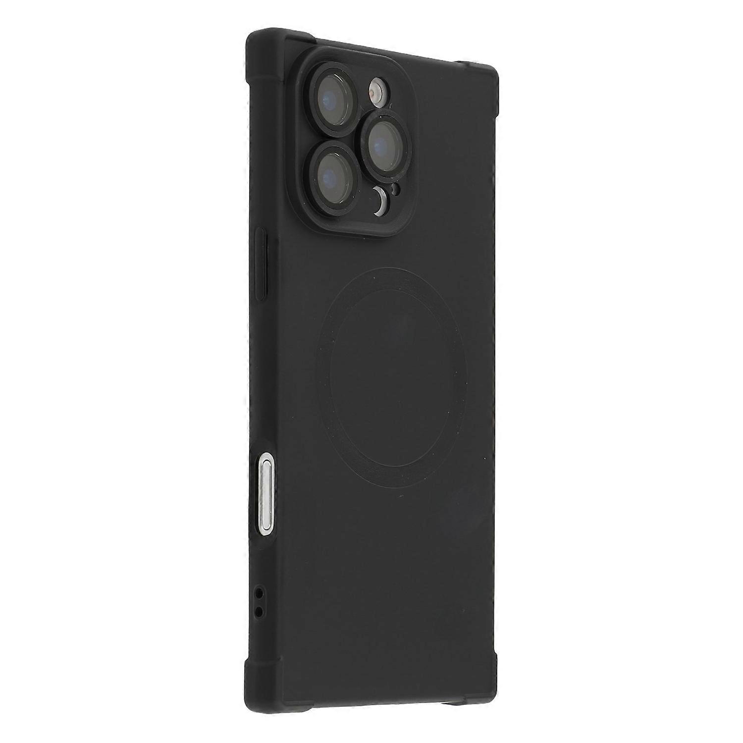 For iPhone 16 Pro Max Case Compatible with MagSafe Straight Edge TPU Phone Cover with Camera Lens Pr
