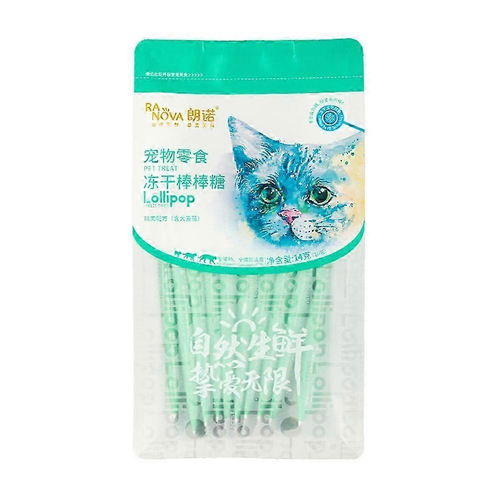 Collations pour animaux de compagnie Collations pour chats Poulet nutritif Saveur de fruits Sucette lyophilisée Gâteries humides pour chats à lécher Sucettes séchées Bâtonnets de dentition pour animaux de compagnie