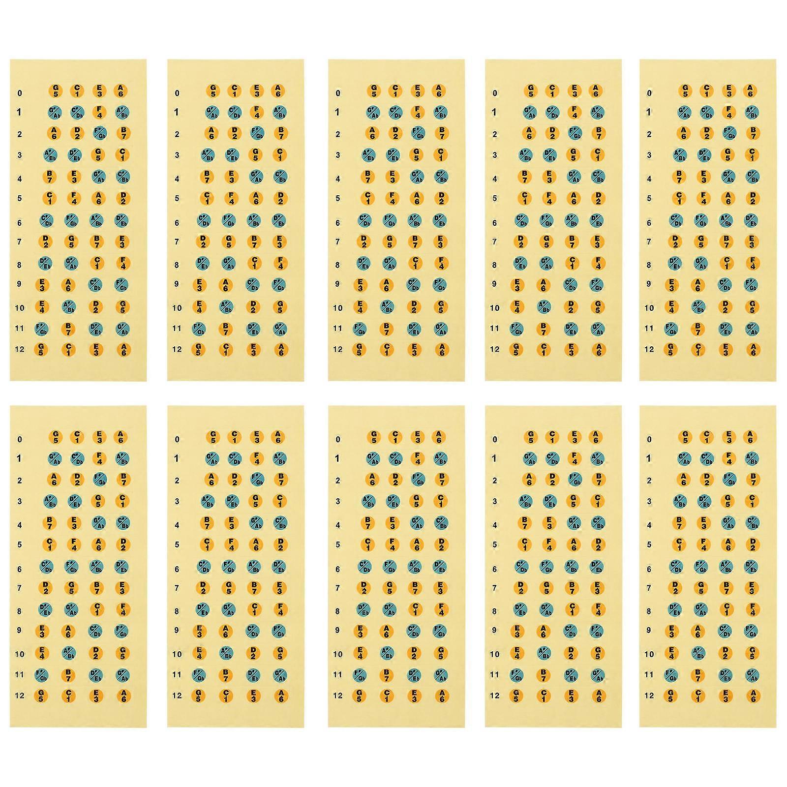 Musical Scale Stickers Ukulele Guide Fingerboard Stickers 10Pcs