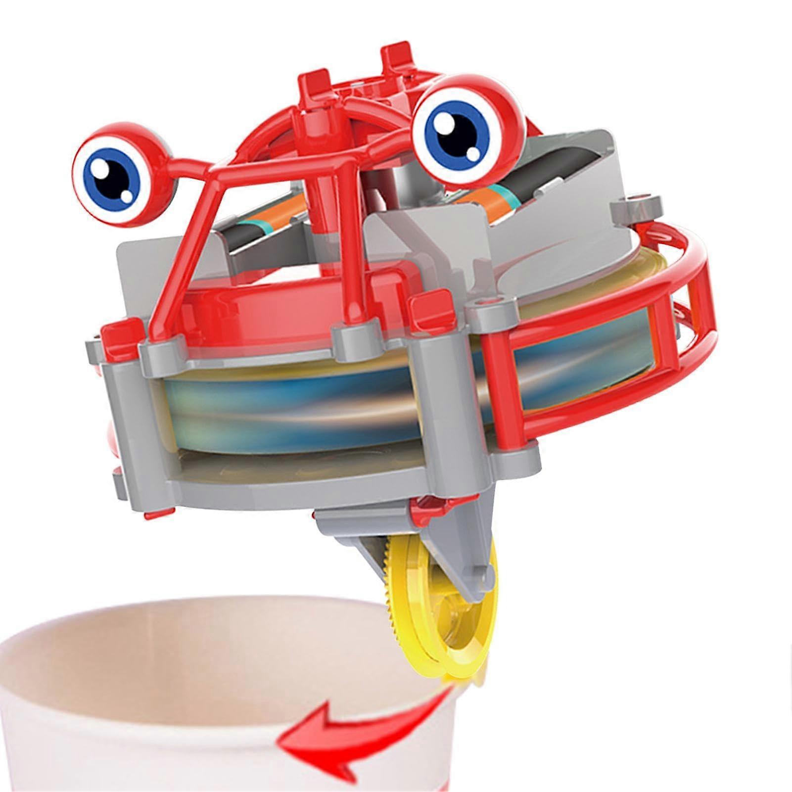 Rope Unicycle Toy, Novelty Gyroscope Toy, Electric Fun and Balance Challenge in 2in1 Design, Electric Spinner Toy for Children and Adults Red