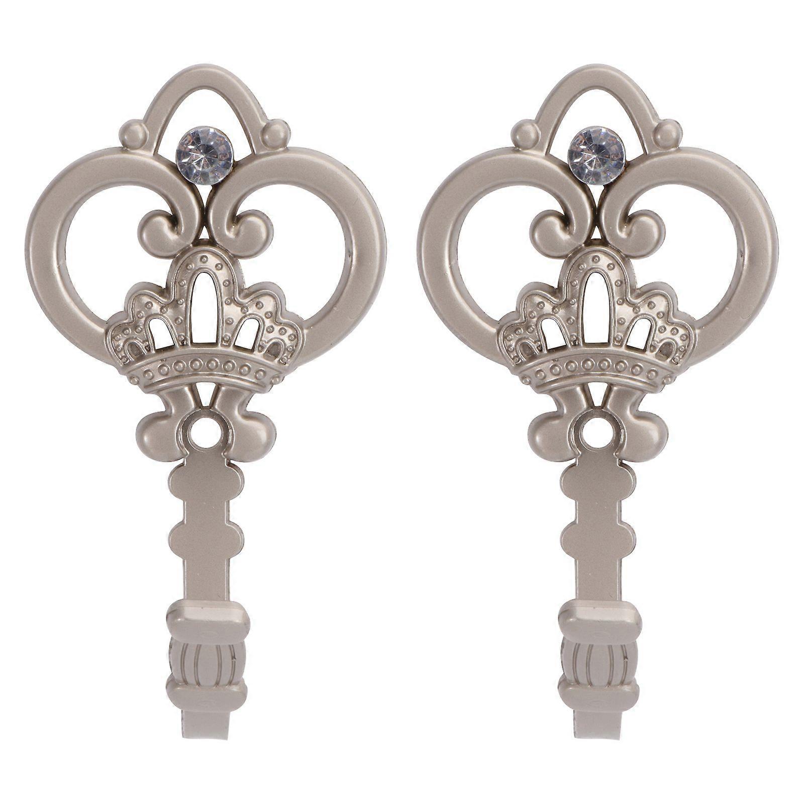 1 Pair Wall Hook Curtain Hooks Simple Hook European Hook Crown Shape Hook