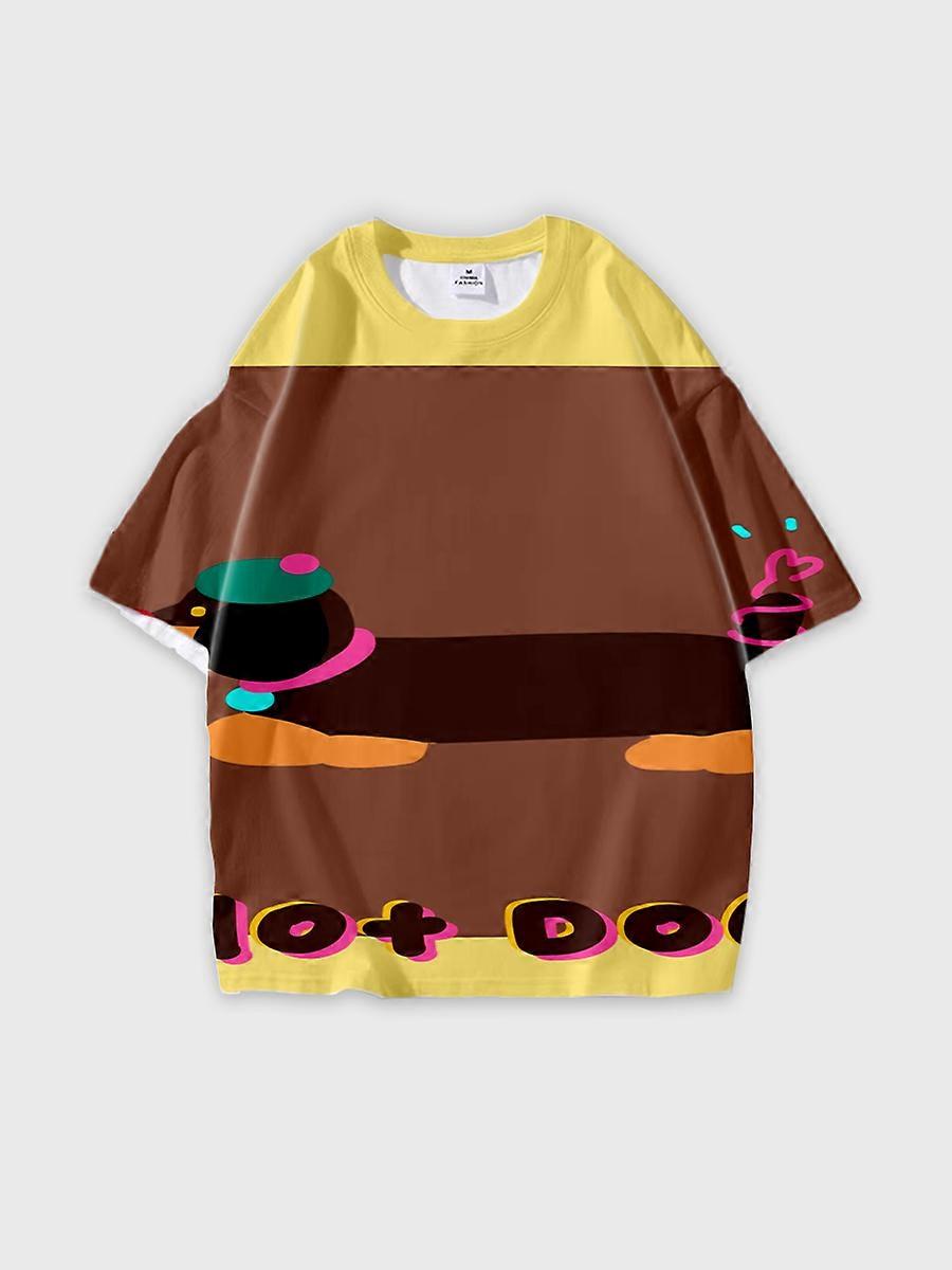 T-shirt round neck Pattern loose short sleeve JW317