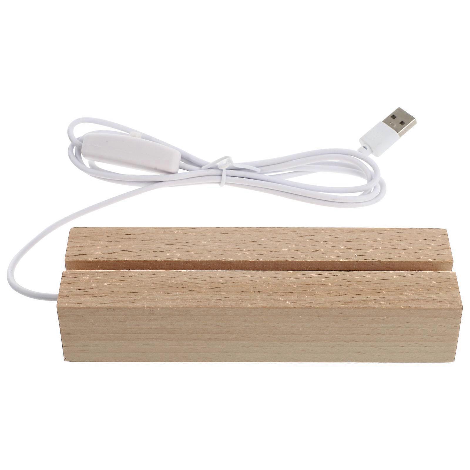 Household Light Base Night Light Wood Base Synthetic Material Practical Design For Party 1Pcs