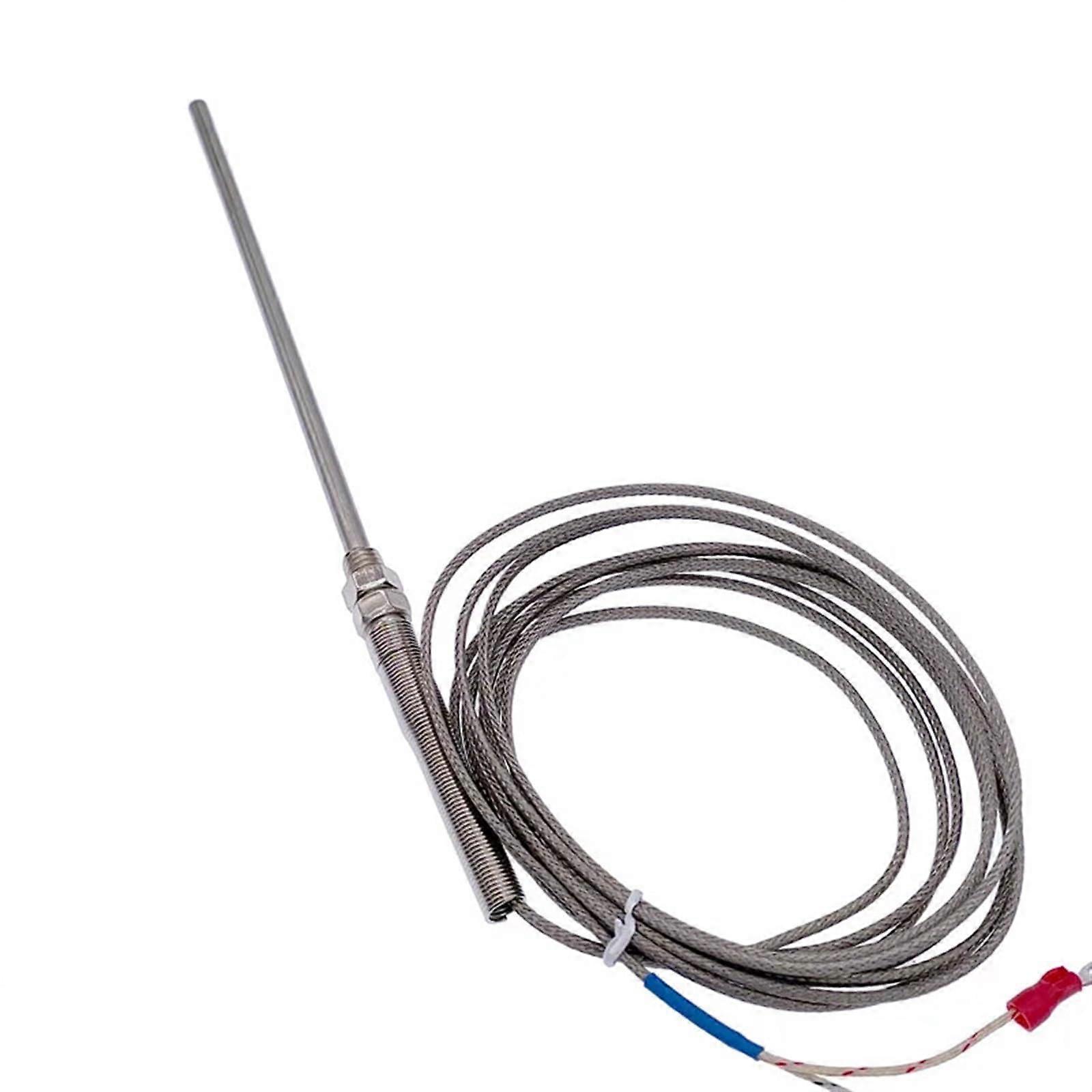 150mm Probe Type Thermocouple K Type Thermocouple Sensor Stainless Steel Thermocouple 1m 2m 3m 4m 5m Cable 0400℃ (Color: Line length 1m)