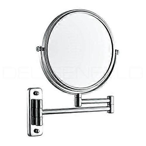 Double Wall Cosmetic Mirror 5x Magnification Chrome-Plated 20 cm Size with Normal Reflection for Makeup and Grooming