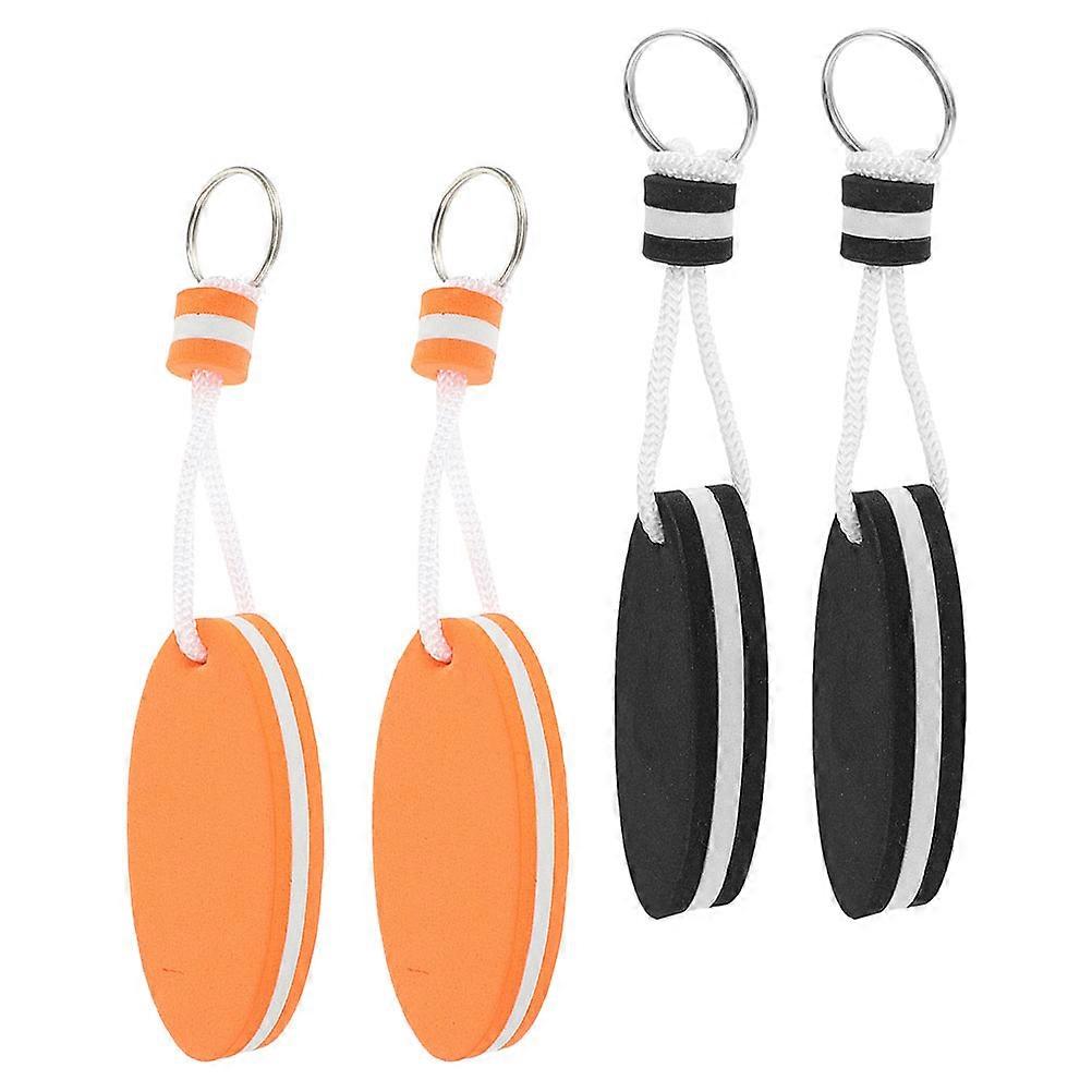 Buoyant Design Floating Keychain Boat Key Chain Black For Water Sports Attachment Options 4Pcs