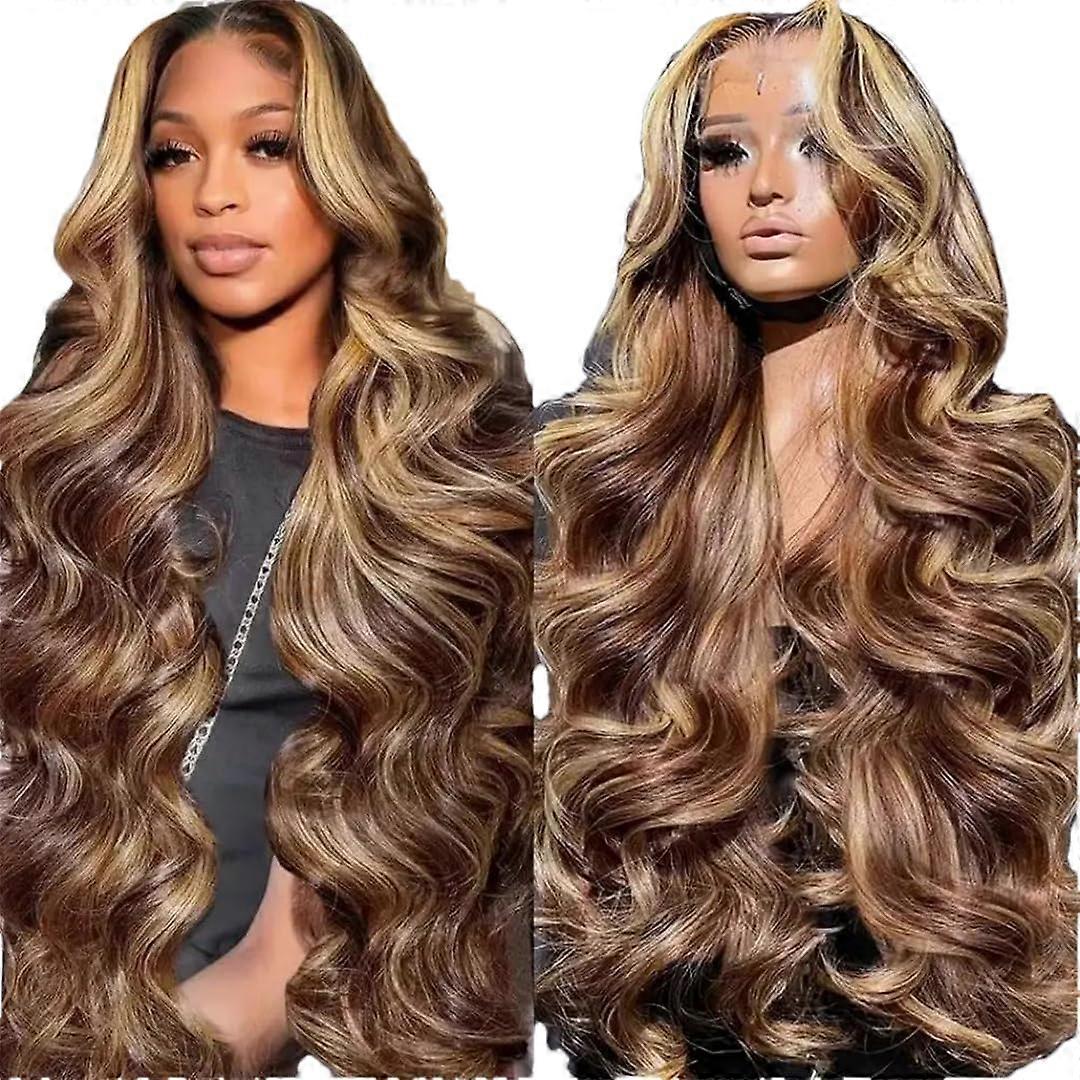 101cm Wavy Human Hair Lace Front Wig (13x4 inches), With Baby Hair for a Soft Wig 20inch 180 13x4 HD P427