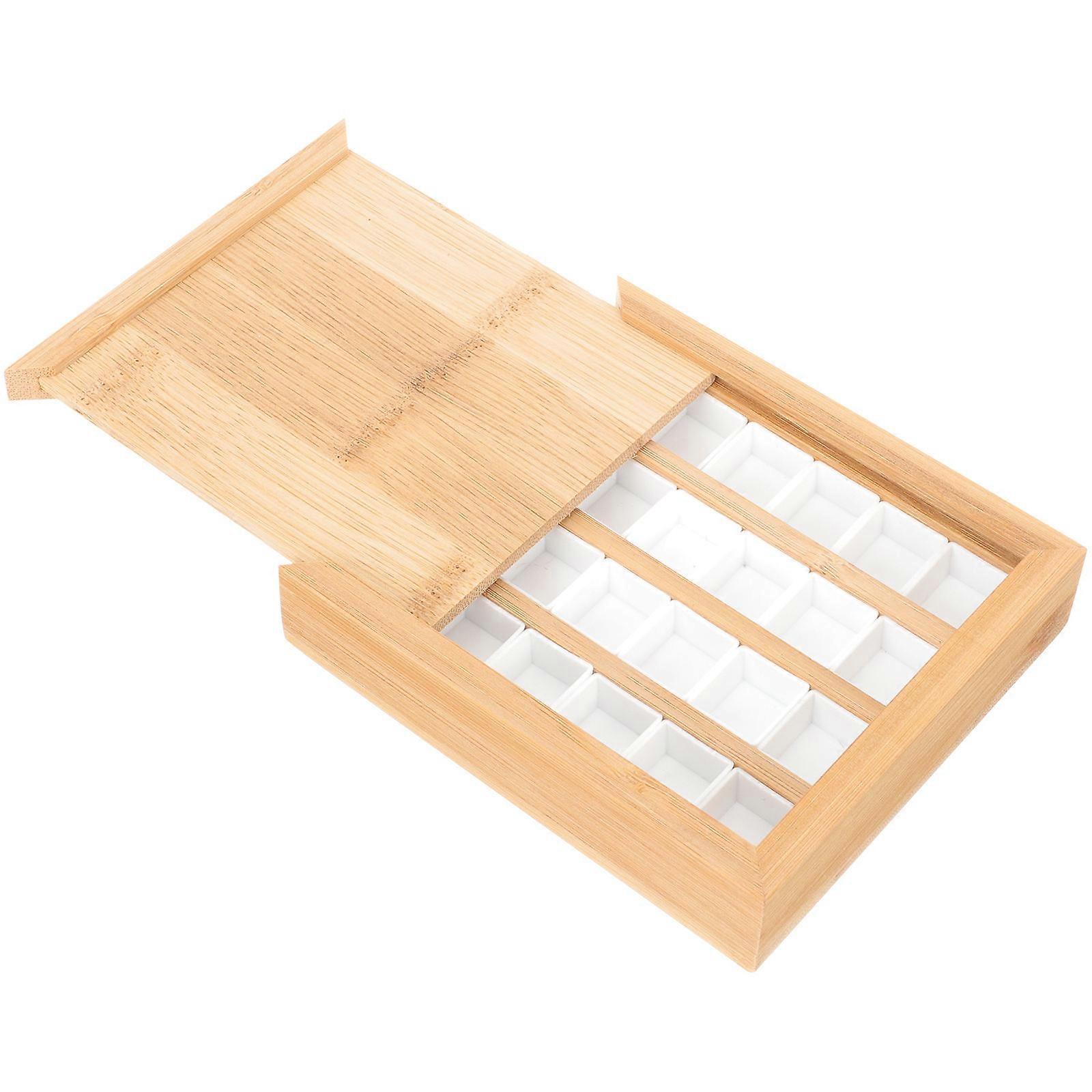 Watercolor Pigment Box with Lid Durable Palette Case for Easy Cleaning, Ideal for Watercolor and Gouache Painting Enthusiasts