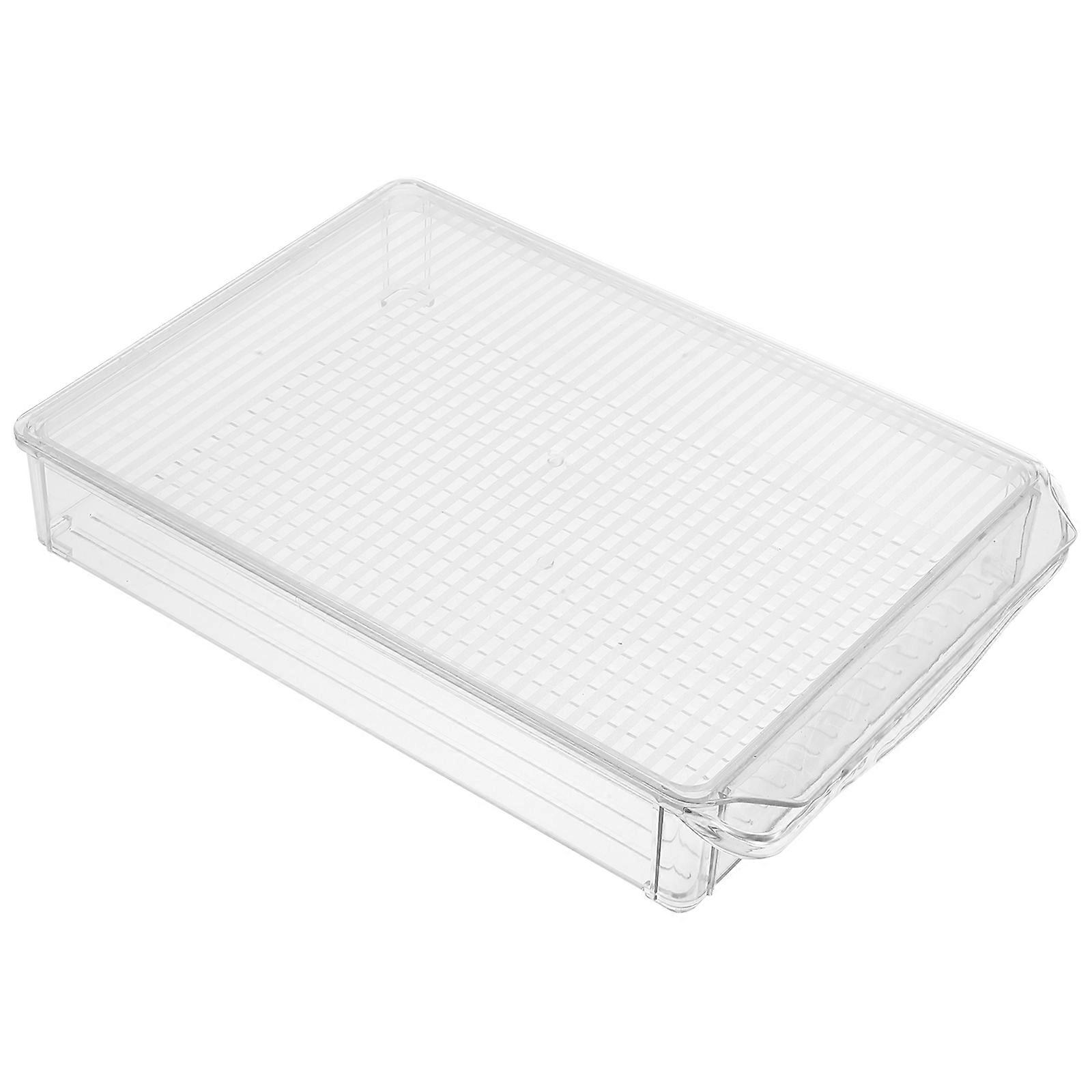 White Stackable Fridge Box for Food Saving Made of Plastic with Lid for Home Kitchen Use