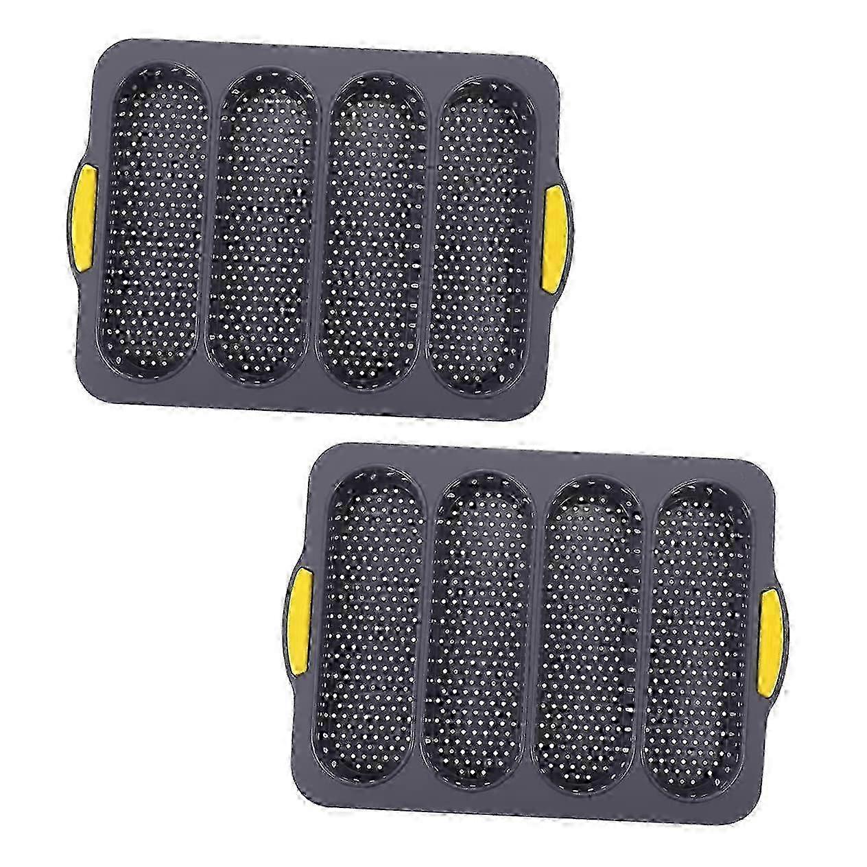 Set of 2 Non-Stick French Bread Baking Molds - Durable Bakeware for Perfectly Shaped Artisan Loaves