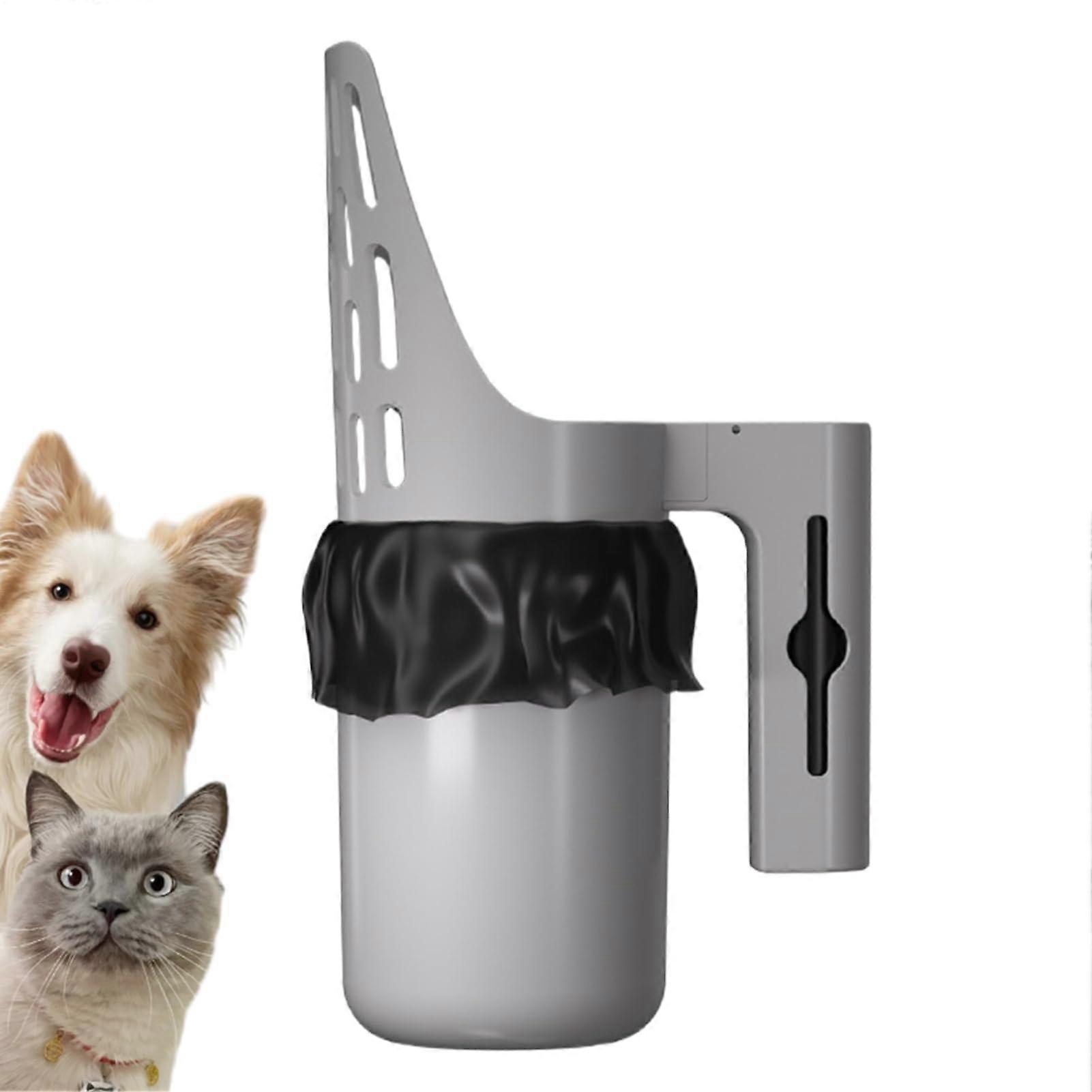 Cat Litter Scoop Removable Large Capacity Portable Pet Waste Remover With Built In Trash Bin For Home And Outdoor