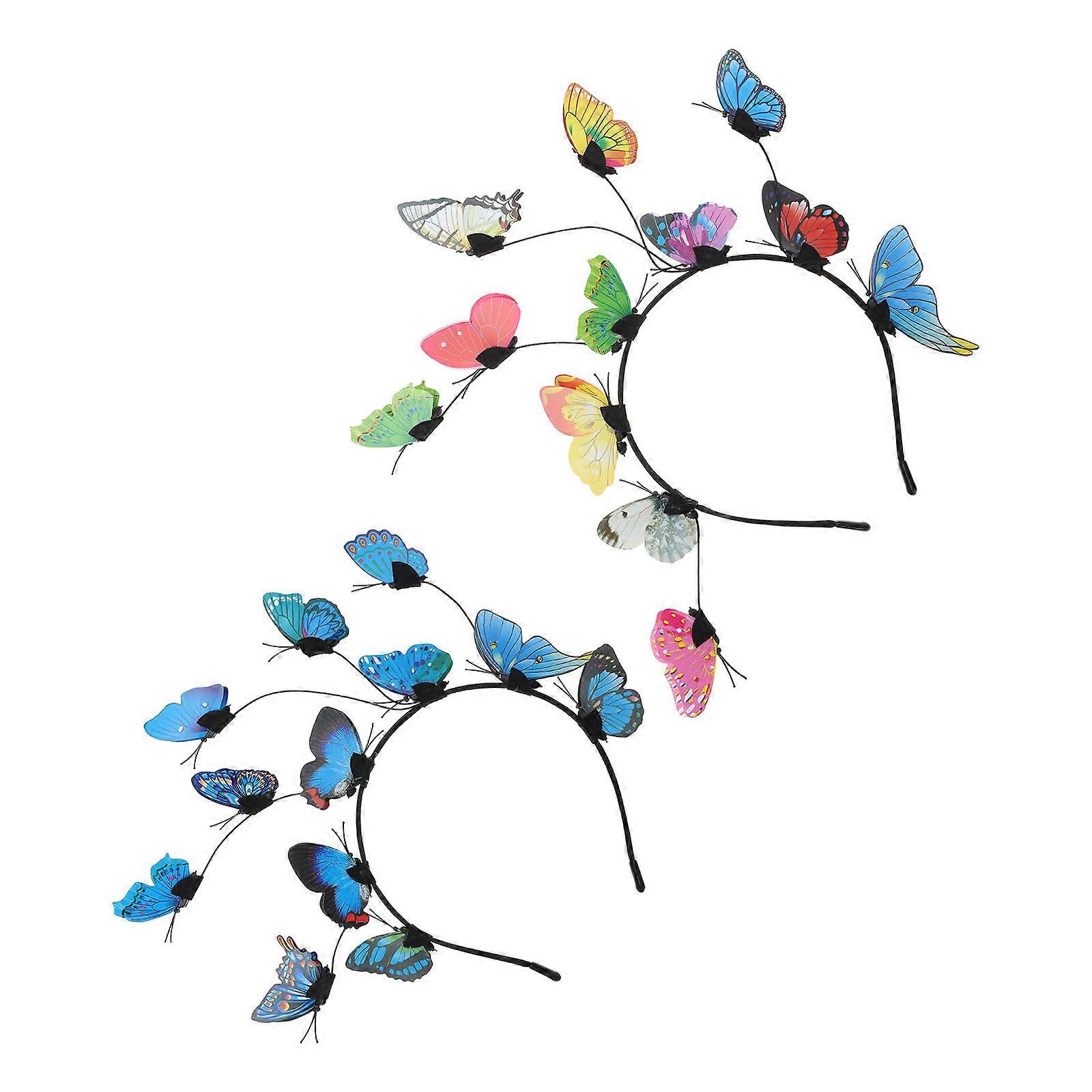 فراشة أغطية الرأس الزخرفية قابل للتعديل أحداث عيد الميلاد الفتيات النساء حفلة الحديقة 23X21 سم 2 قطعة