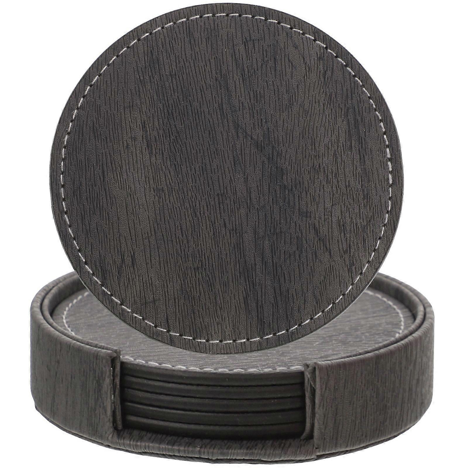 1 set di sottobicchieri bifacciali in pelle PU, sottobicchieri antiscivolo, sottobicchieri antiscottatura