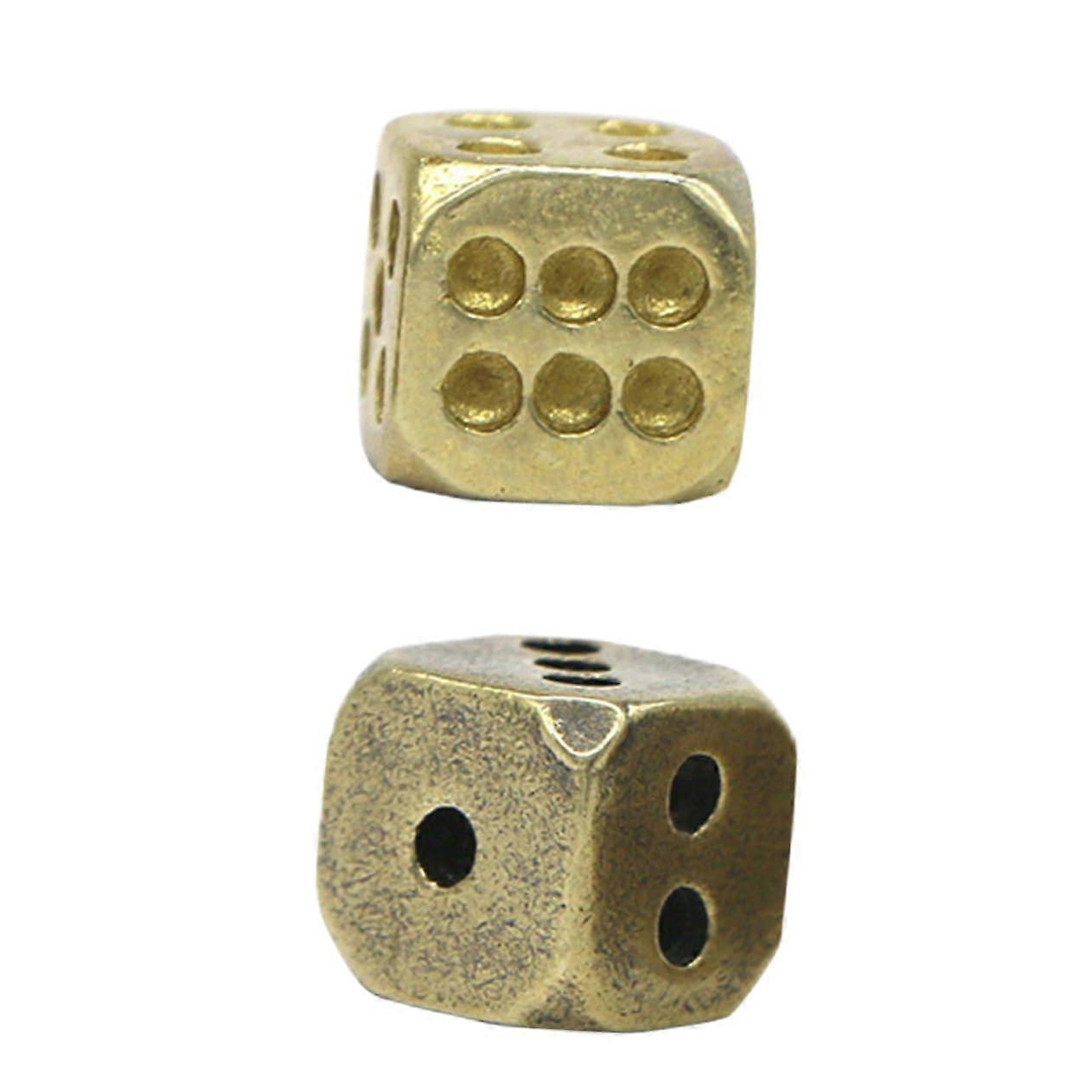 Brass Dice Two Piece Set For Board And Bar Games, Jumbo Club Dice, Rounded Corner Dice