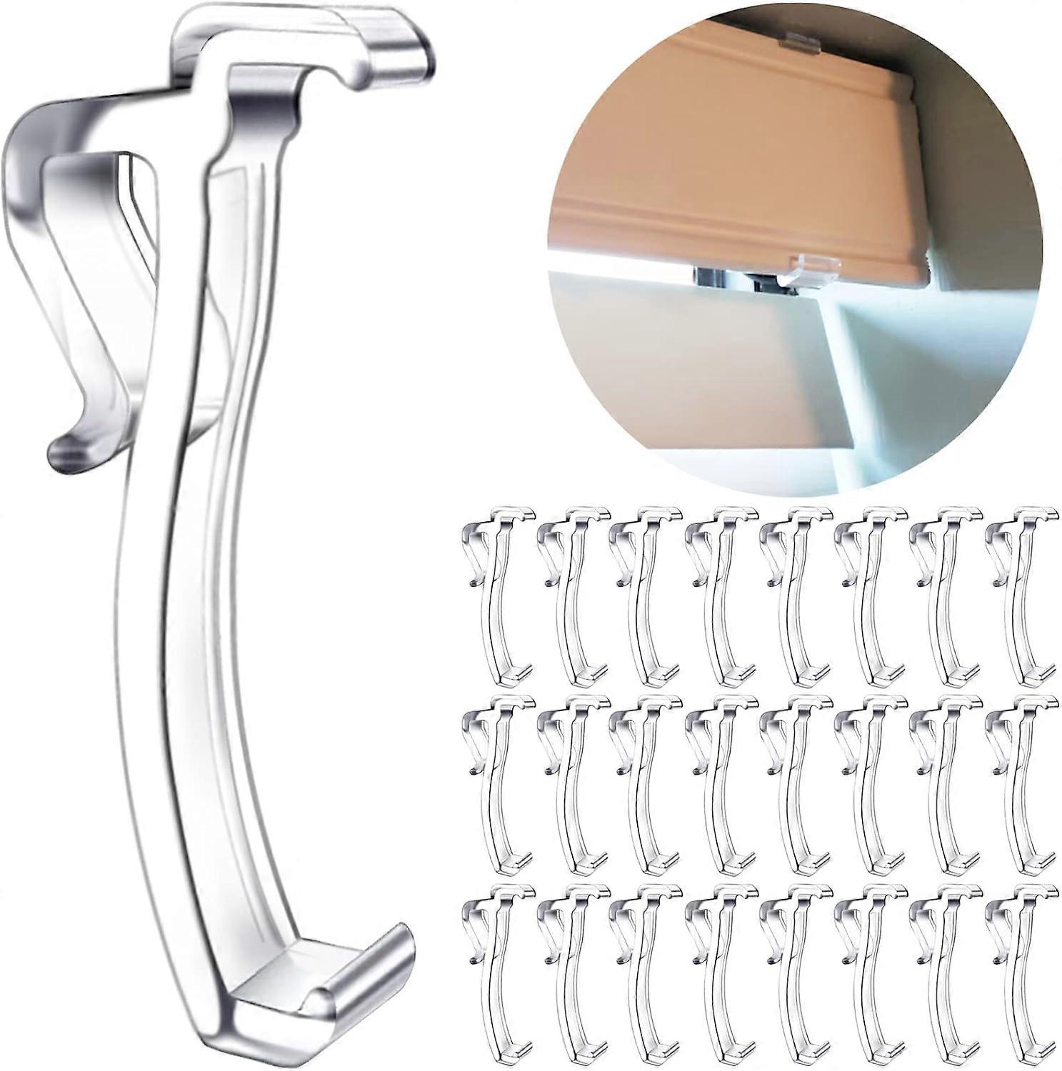 24 PCS Clear Plastic Valance Clips for Blinds