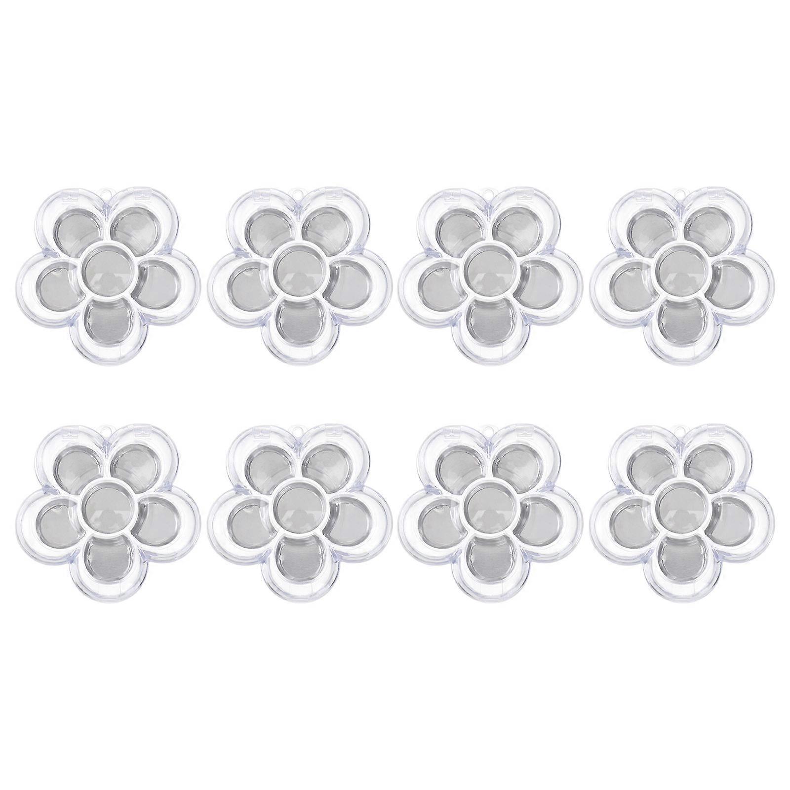 8pcs Flower Shaped Refillable Makeup Packaging Boxes for Eyeshadow, Blush, Lipstick & More – DIY Cosmetic Storage Organizers for Makeup Lovers