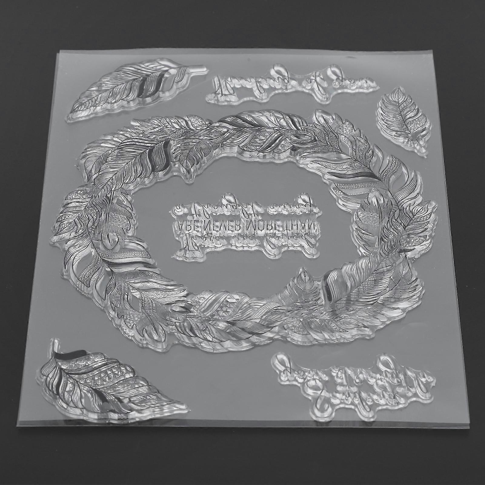 2 Sets Feather Clear Stamp Transparent DIY HandMade Notebook Decoration Accessories