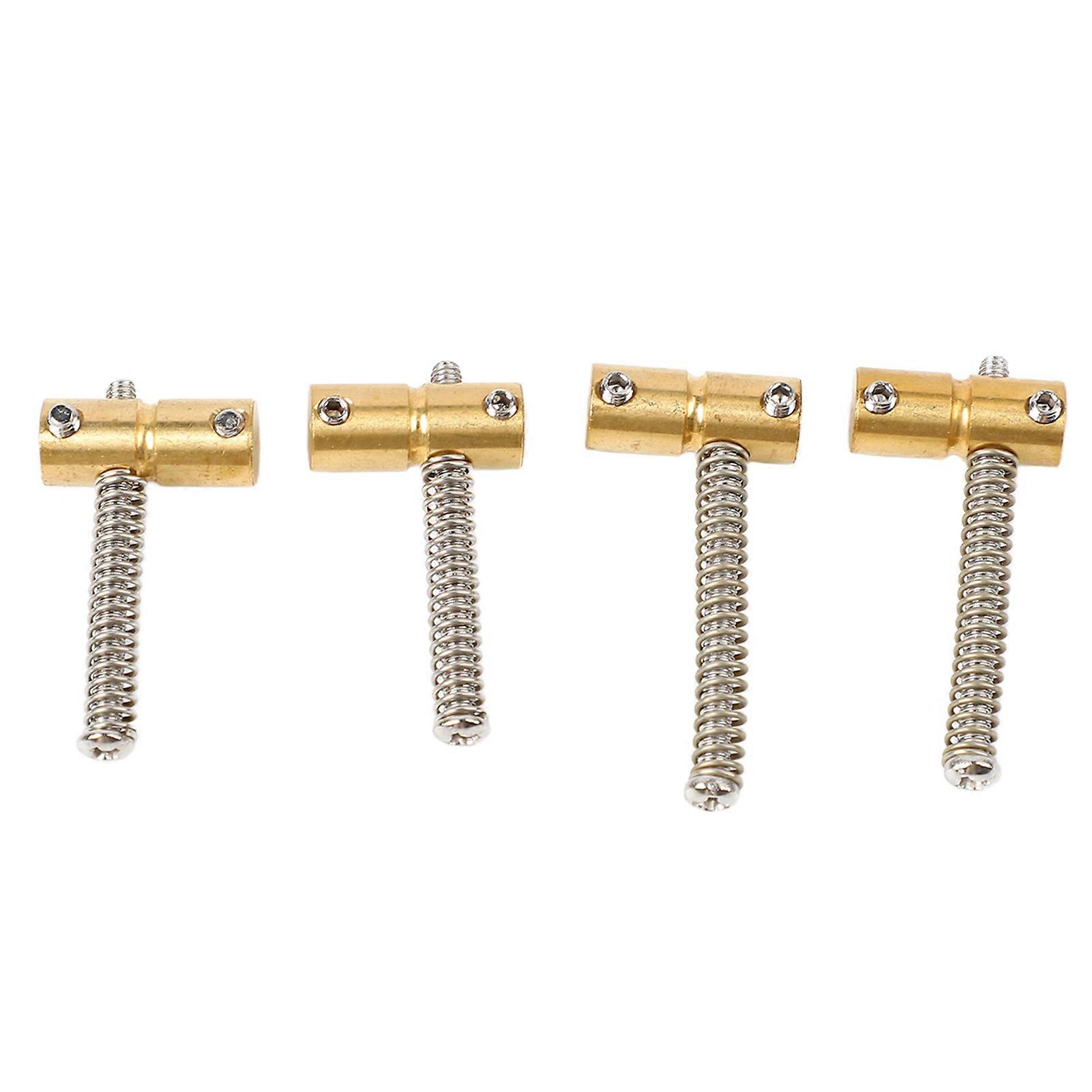 4Pcs Guitar Bridge Saddle Brass 4 String Saddles Set Kit Instrument Accessory for Replacement
