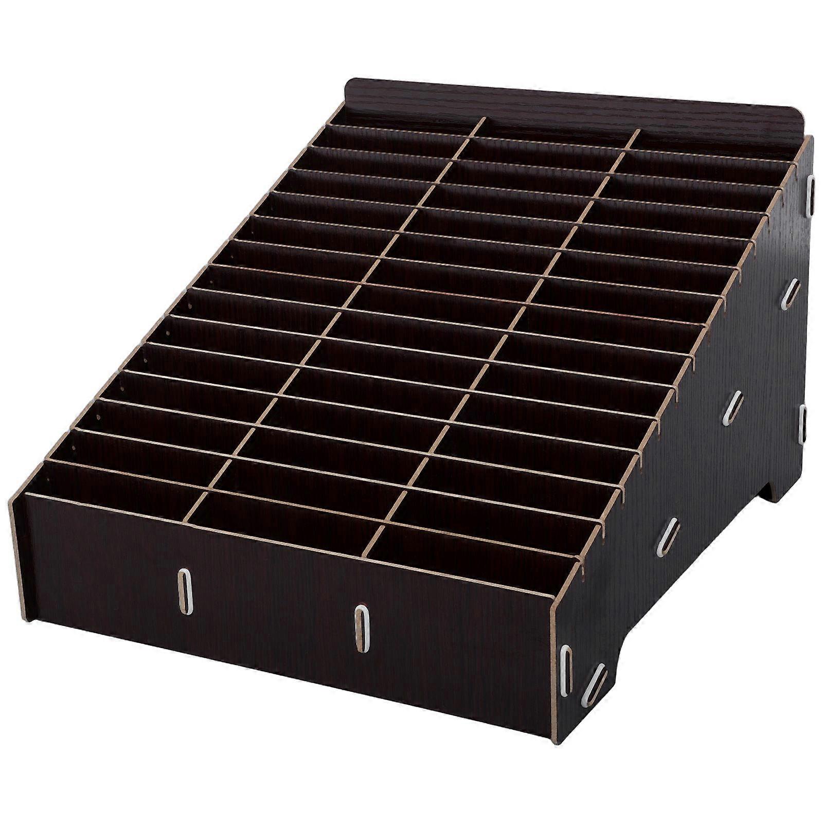 Wooden Phone Storage Box with Organizer for Classroom, Office, Meeting Rooms – Minimalist Cellphone Holder for Tidy Desk, Portable Design, Easy