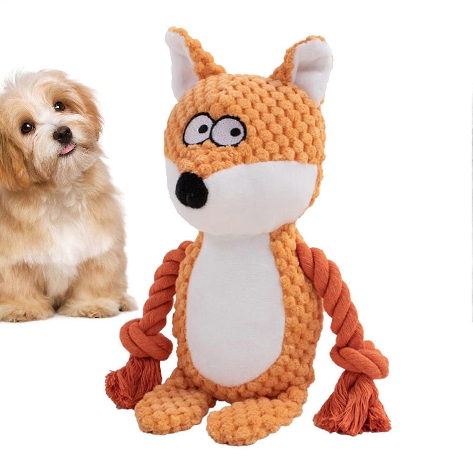 Squeaky Dog Toys Small Squeaky, Rope Puppy Toys Fox, Elephant, Frog Chew Toys