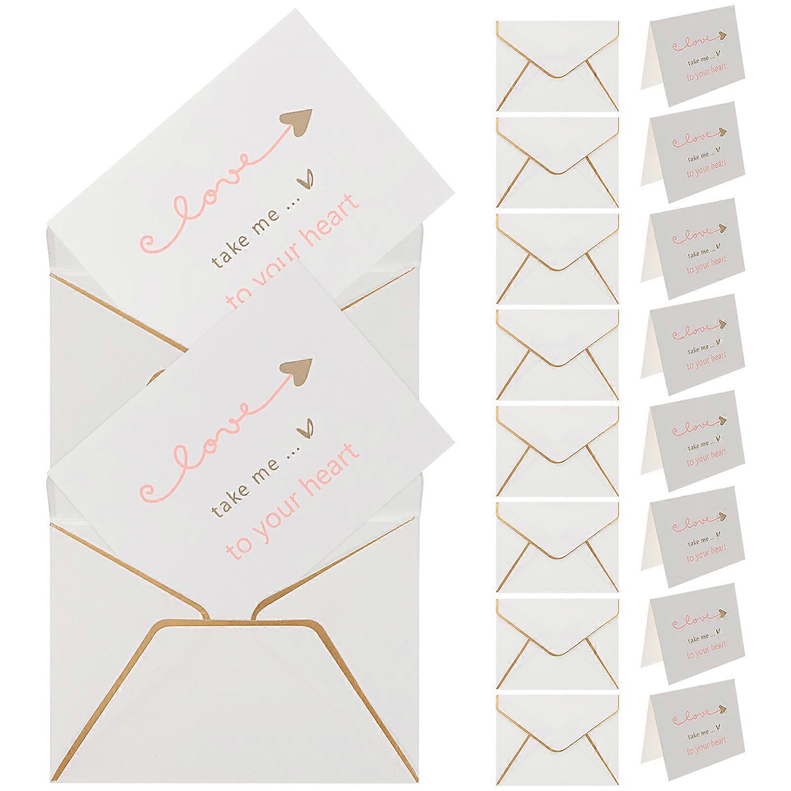 Greeting Cards With Envelopes .5 x 7 Cm Rectangular Delicate Design For People Who Want To Express Affection 10Pcs