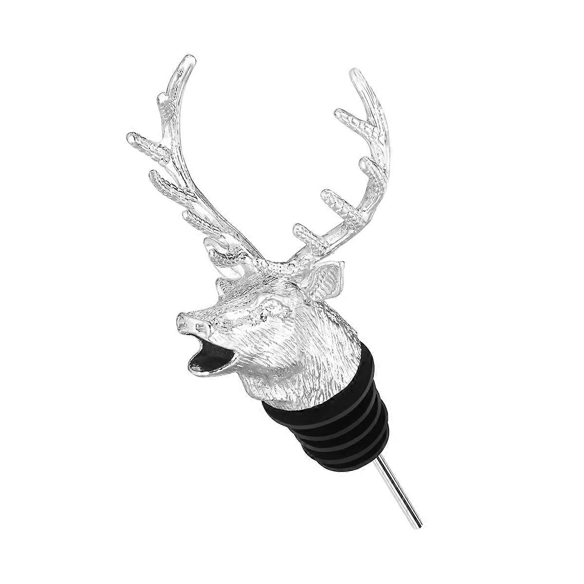 Silver Pourer Made of Zinc Alloy for Use with Silicone Stoppers Fits Most Bottles 3.5 x 1.5 x 1.5 inches