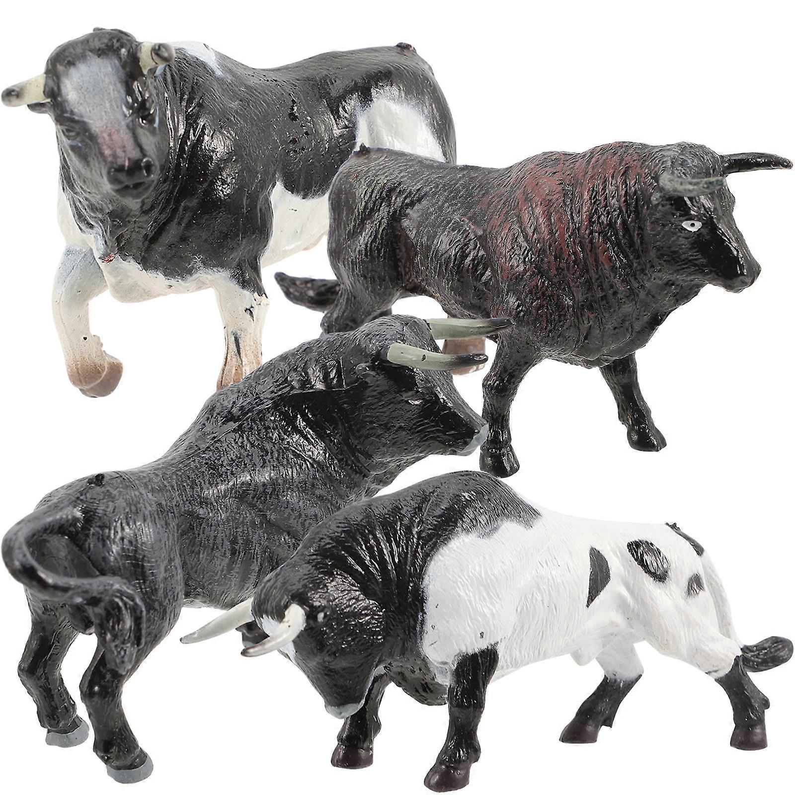 Miniature Cow Ornaments Made of Plastic for Playing Assorted Color Compact Size Lightweight