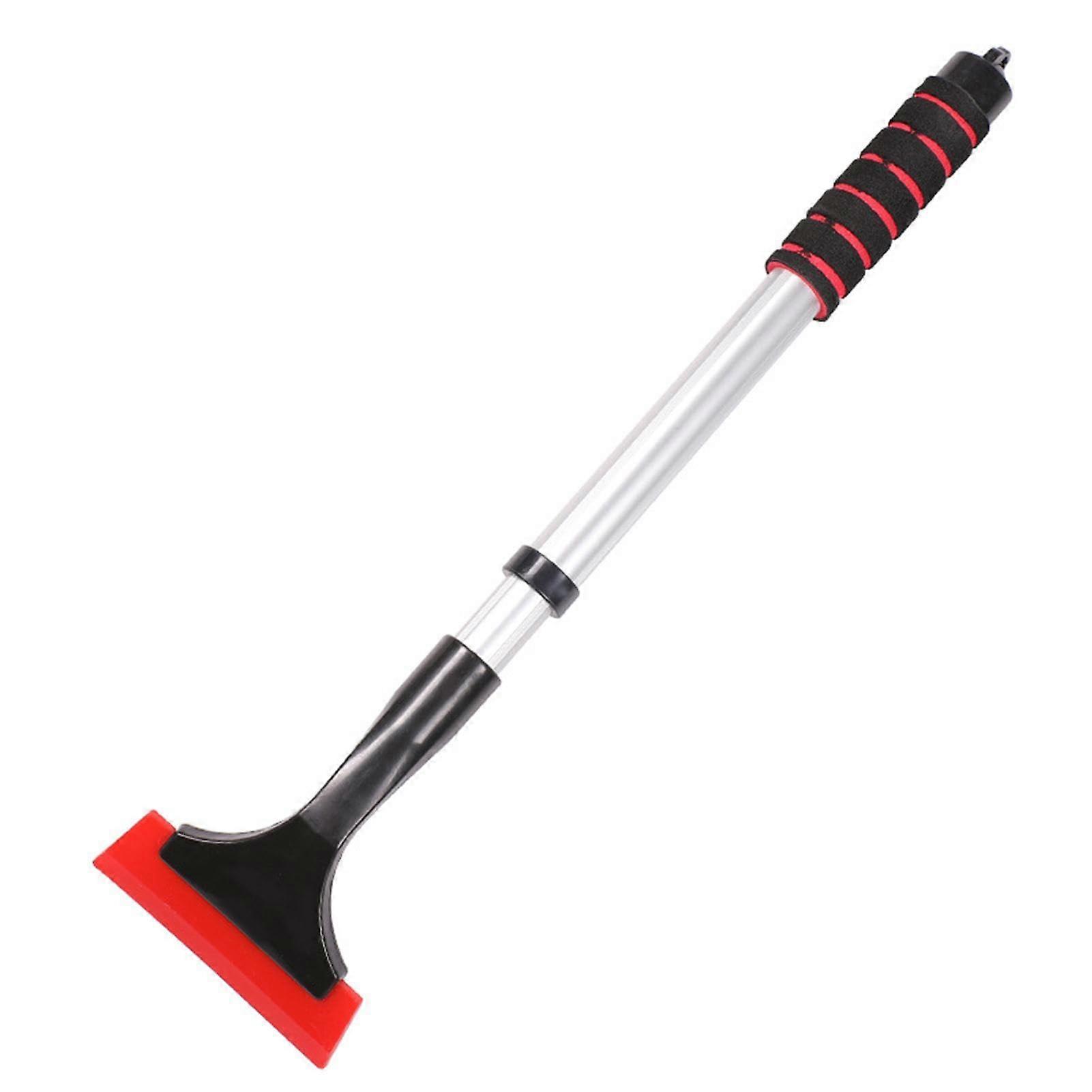 Car Snow Shovel Multifunctional Retractable Snow Shovel with Thickened Sponge Handle Red