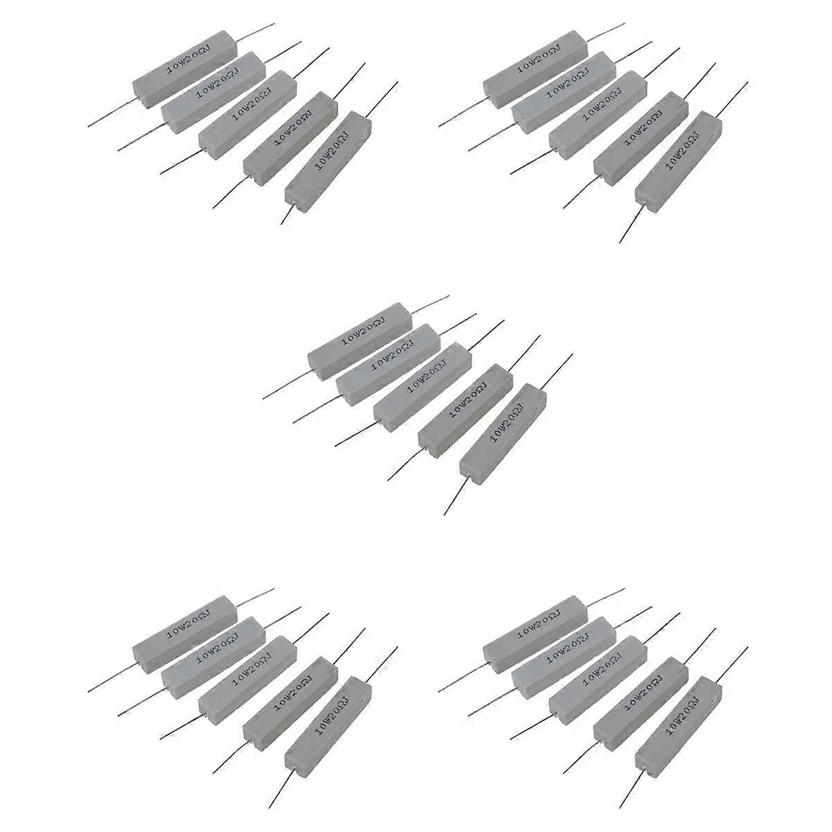 25X 10W 20 Ohm 5% Wirewound Ceramic Cement Resistor 10 Watt