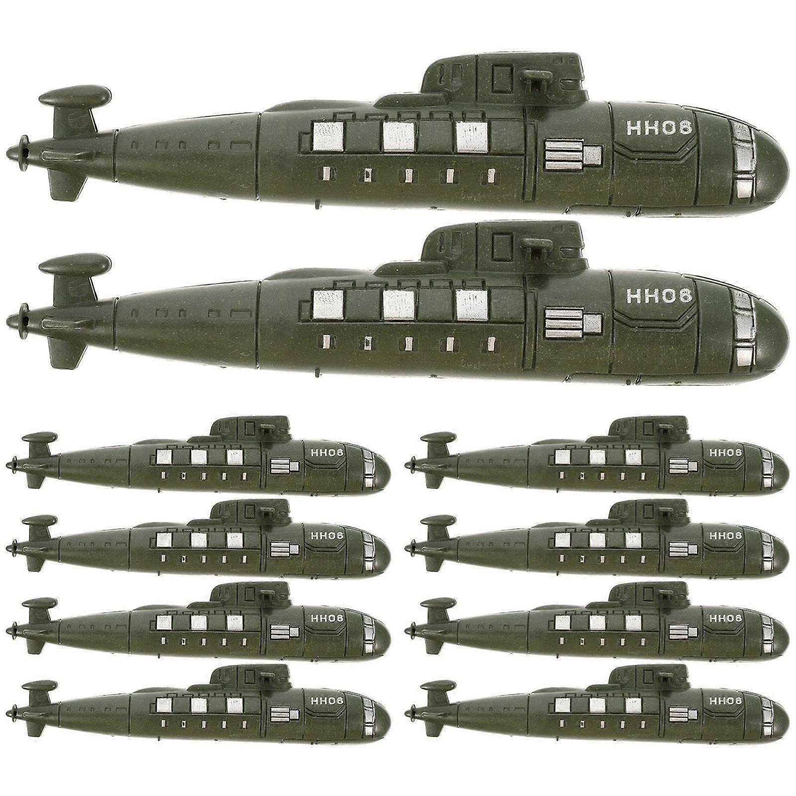 10Pcs Submarines Models Simulated Military Submarines Toys Sand Table Landscaping Submarines