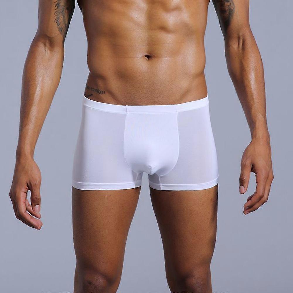 Boxre JOCKMAIL Ultra Thin Ice Silk Fibre Men's Underwear Low Waist Fashion Trunks Solid Colour Soft Comfortable Men's Shorts