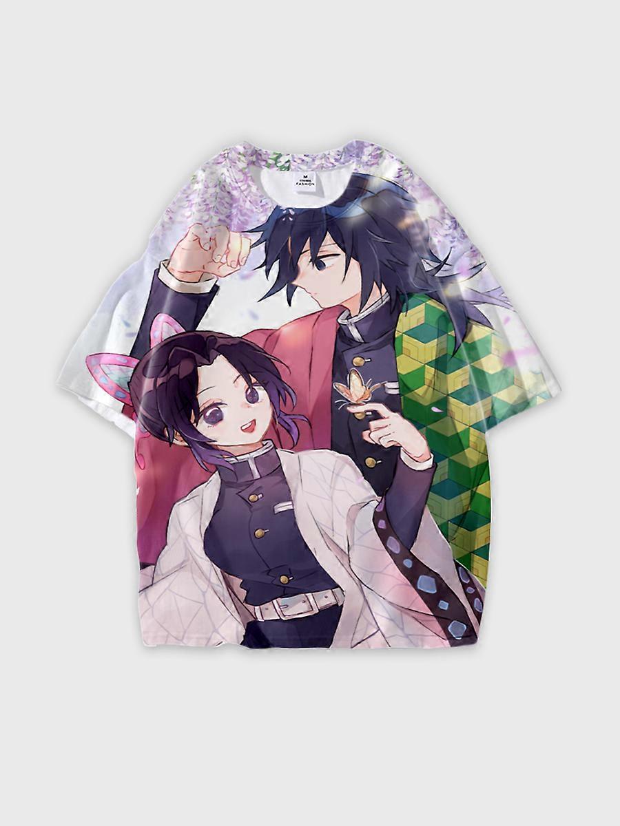 T-shirt round neck Character Pattern loose short sleeve P815