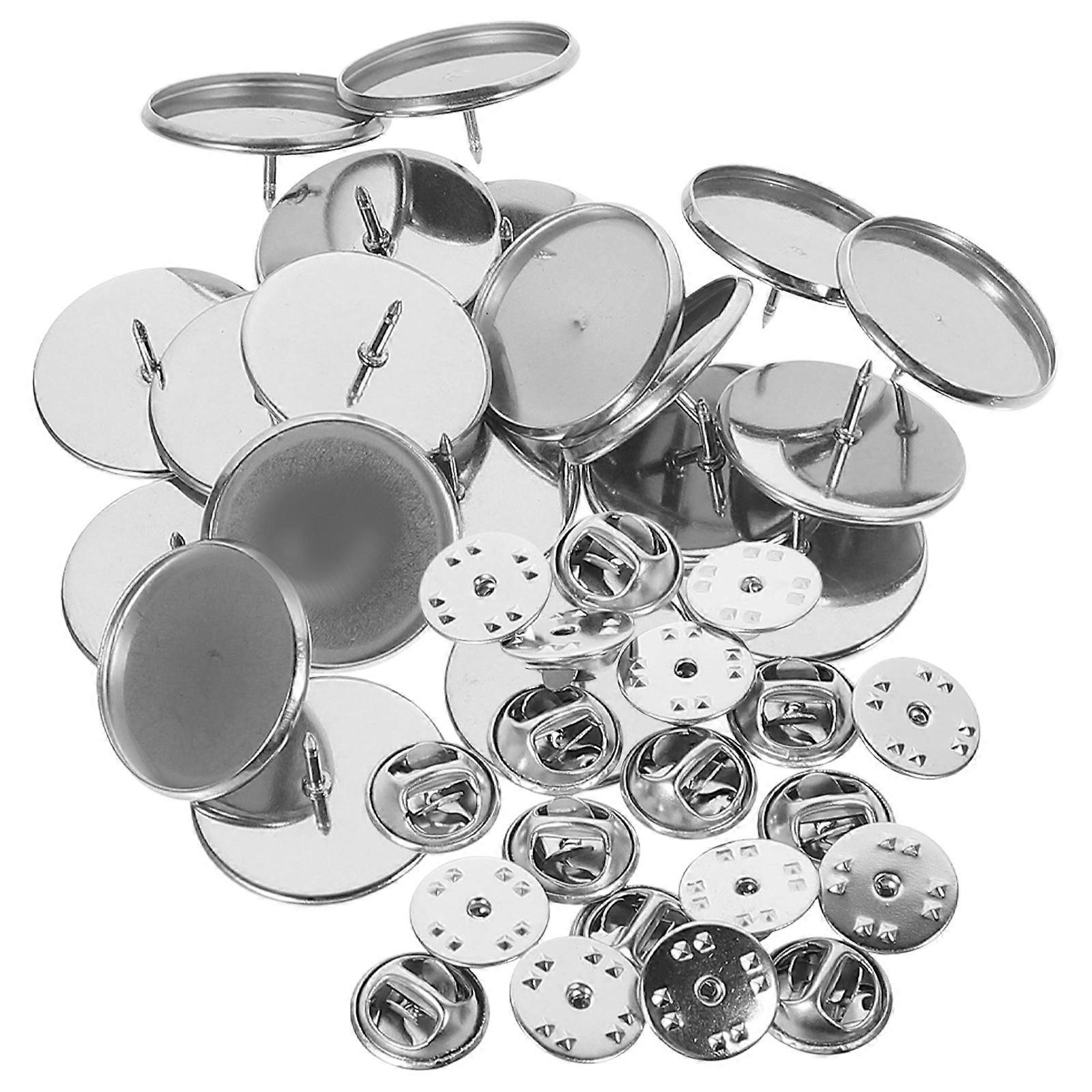 20 Sets Brooch Making Bases DIY Button Badge Craft Kit with Smooth Surface and Rounded Corners for Custom Jewelry and Personal Decoration