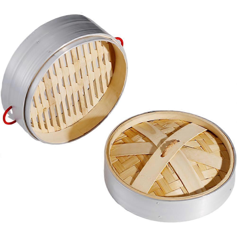 Bamboo Steamer Basket for Cooking with Aluminum Handles Suitable for Home Use Assorted Color