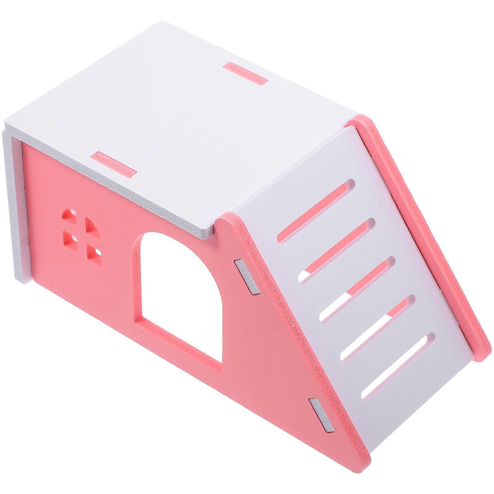 Pink PVC Hamster Hideout House for Small Animals Decor Durable Cozy Nest 7 Inch