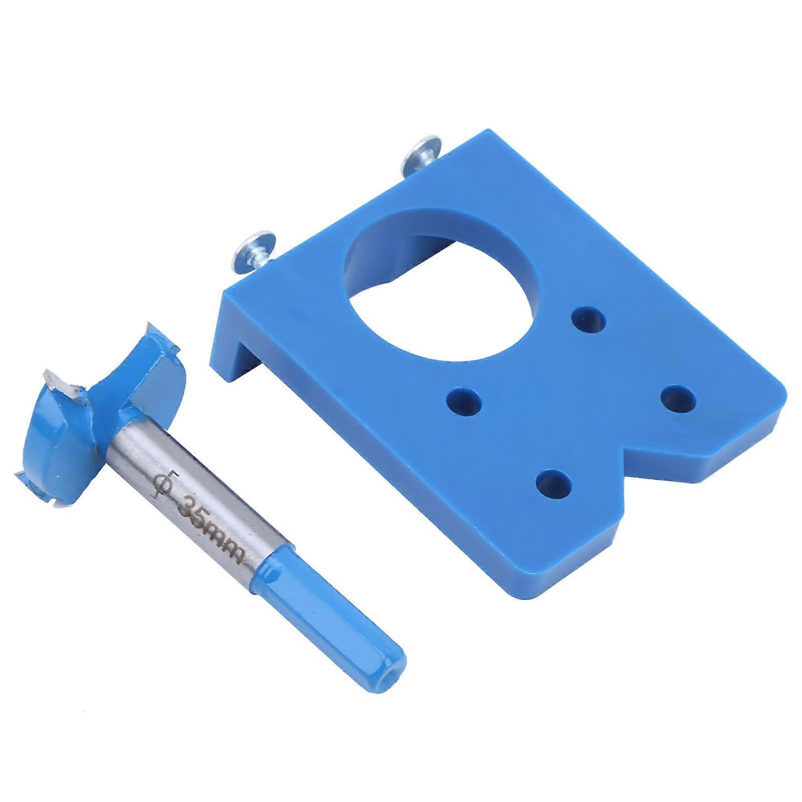 Blue Hinge Hole Opener, Precision Locator, Door Drilling Guide, Woodworking Tool Set, 35mm, for DIY Enthusiasts