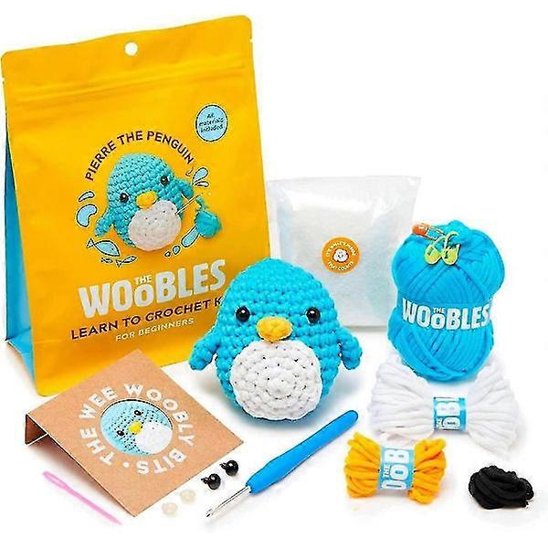 Crochet kit for beginners, DIY crocheted plush toy kit, beginner crochet kit penguin