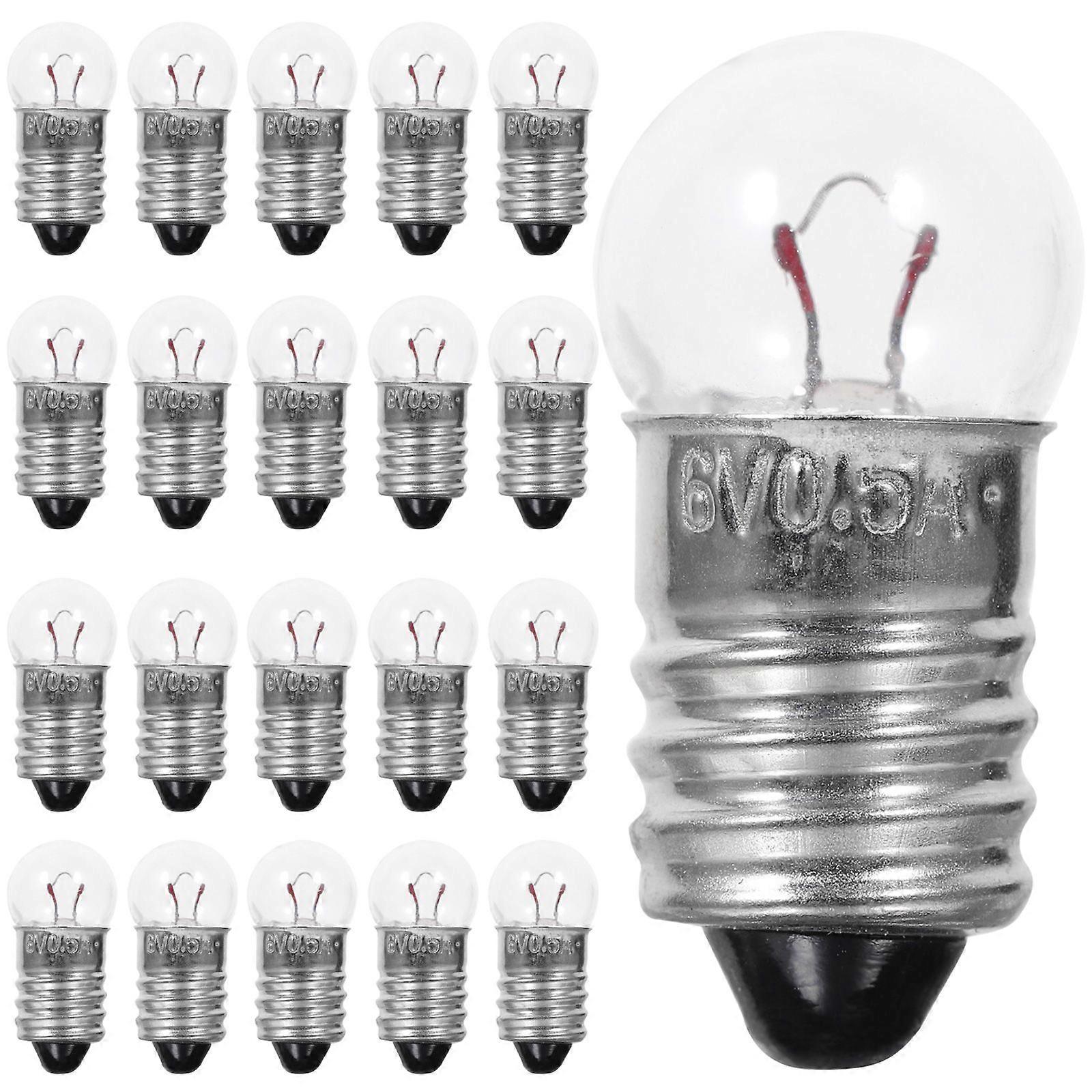 50pcs Tiny Light Bulb 6v E10 Light Socket Round Light Bulb For Experiment