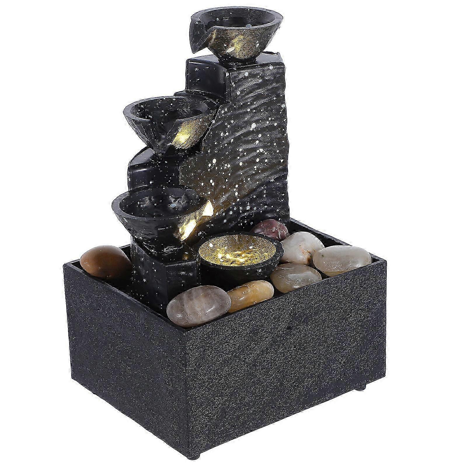 Cascade Accessoires Fontaine d’eau de table Design élégant Utilisation intérieure Décoration intérieure Multi Couleur 1Set