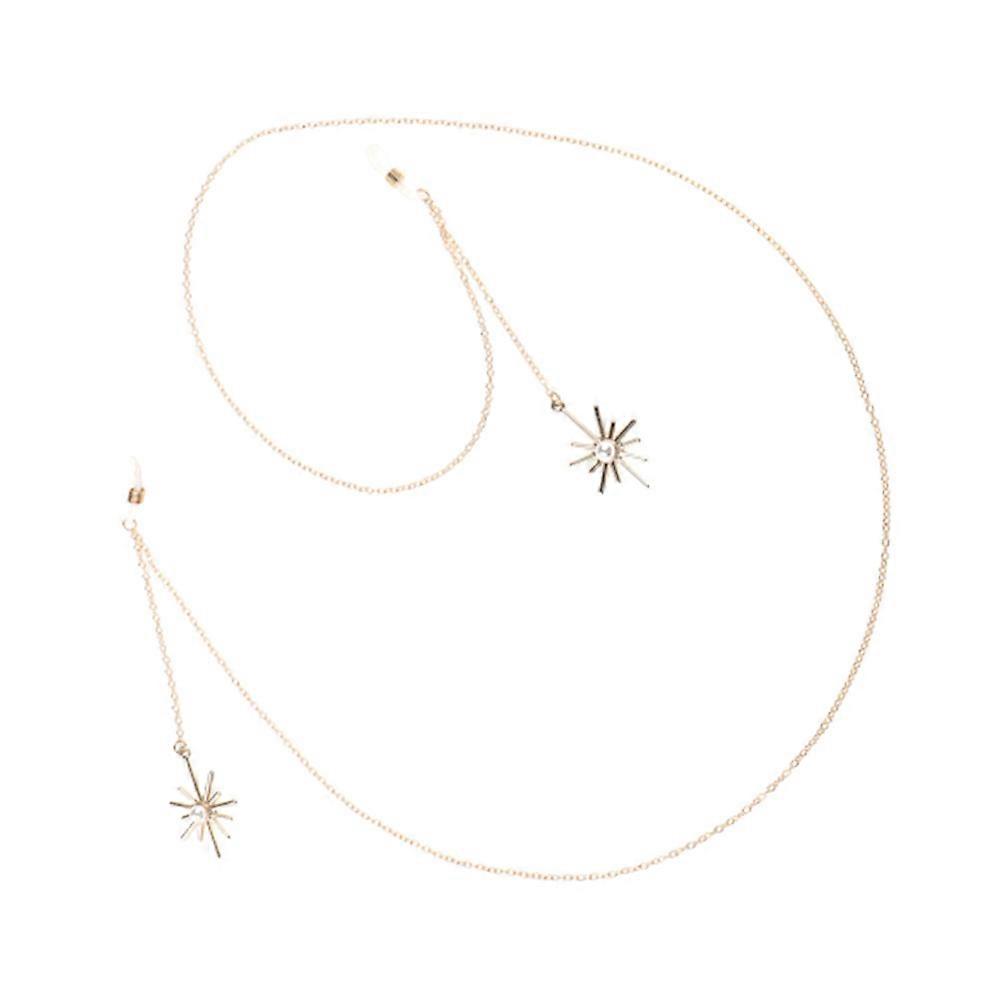 Elegant Golden Metal Eyeglasses Rope for Decoration with Snowflake Design, Simple Fashion, 1 Count