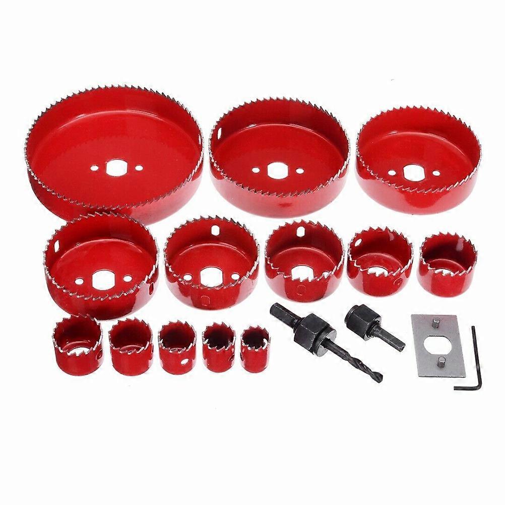 Woodworking Hole Saw Set for Cutting Wood and Metal with Sharp Teeth 16 Pieces in BlowMoulded Case