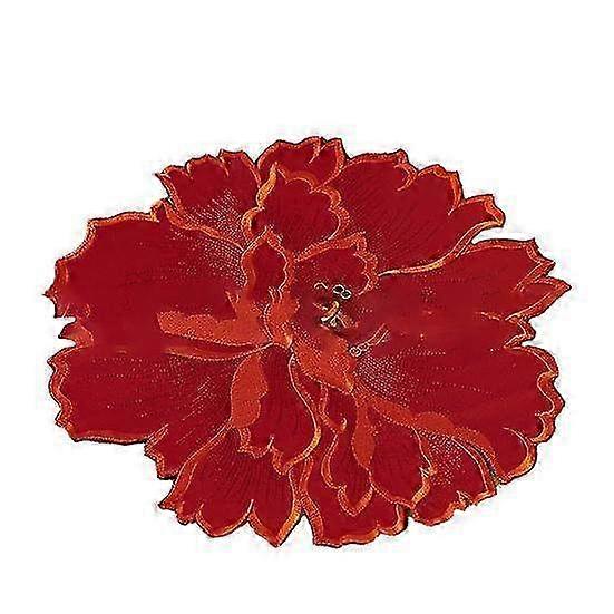 Exquisite Flower Shape Placemat - Beautiful Fine Texture Polyester Dinner Mat for Elegant Table Setting