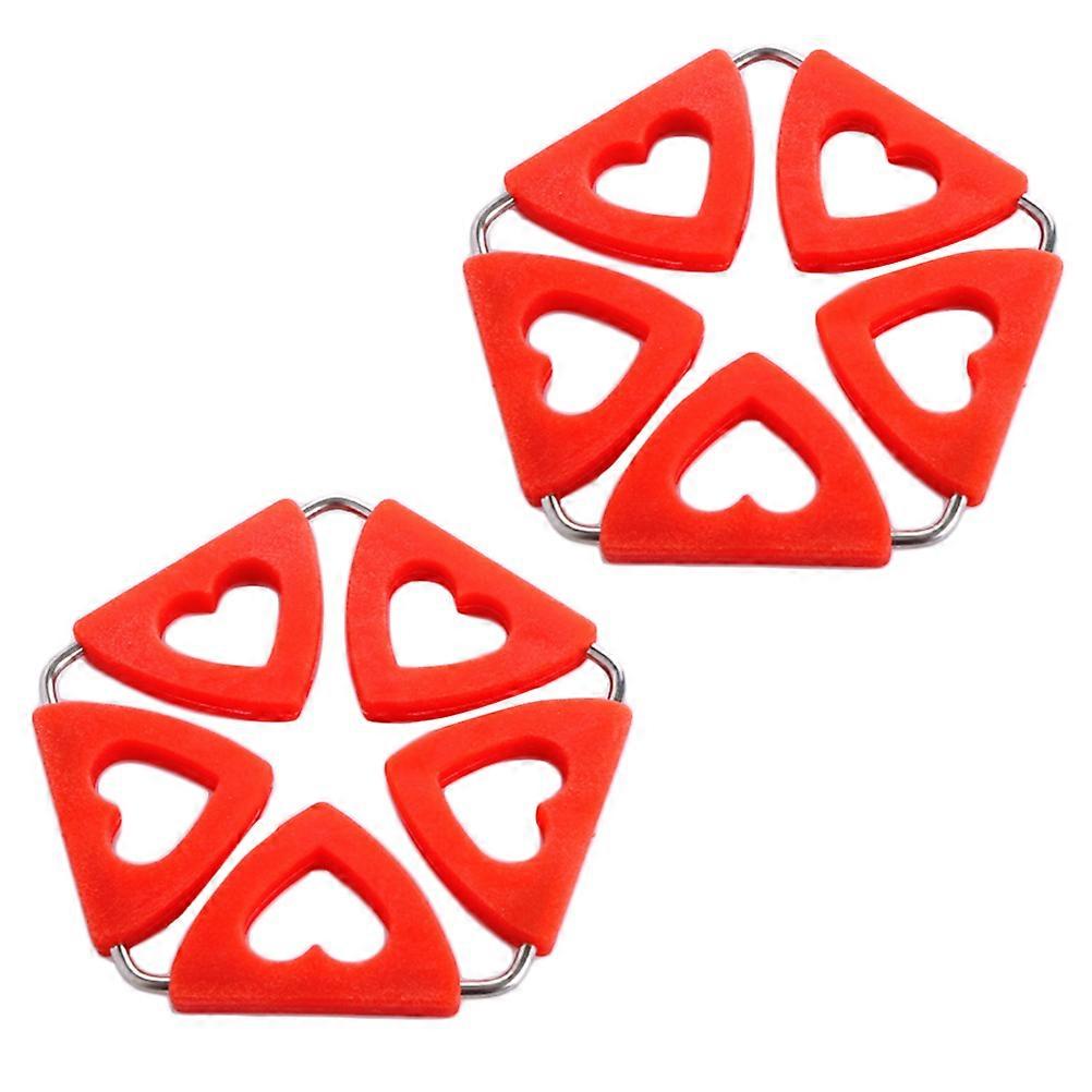 Red Heart Silicone Insulation Pads, Non Slip Flexible Pot Mats, Multi Purpose Kitchen Coasters for Hot Pans and Table Use